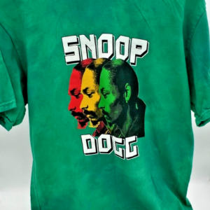 Snoop Dogg Cross Colours Rasta Green Tie Dye T-Shirt (Medium) Hip Hop Rap