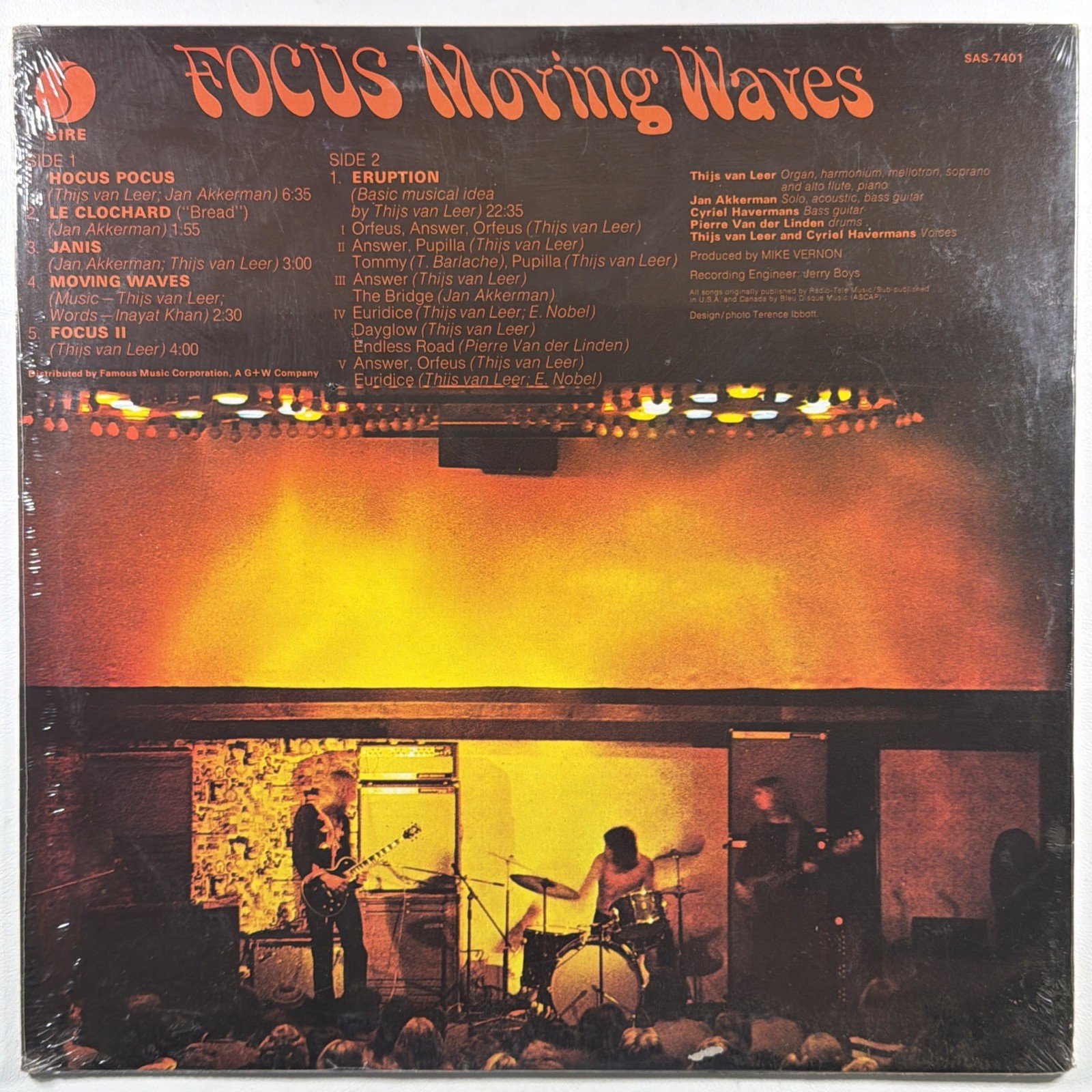 Focus - Moving Waves LP Sire Records SAS 7401 Sealed First Press 1971 - Image 2