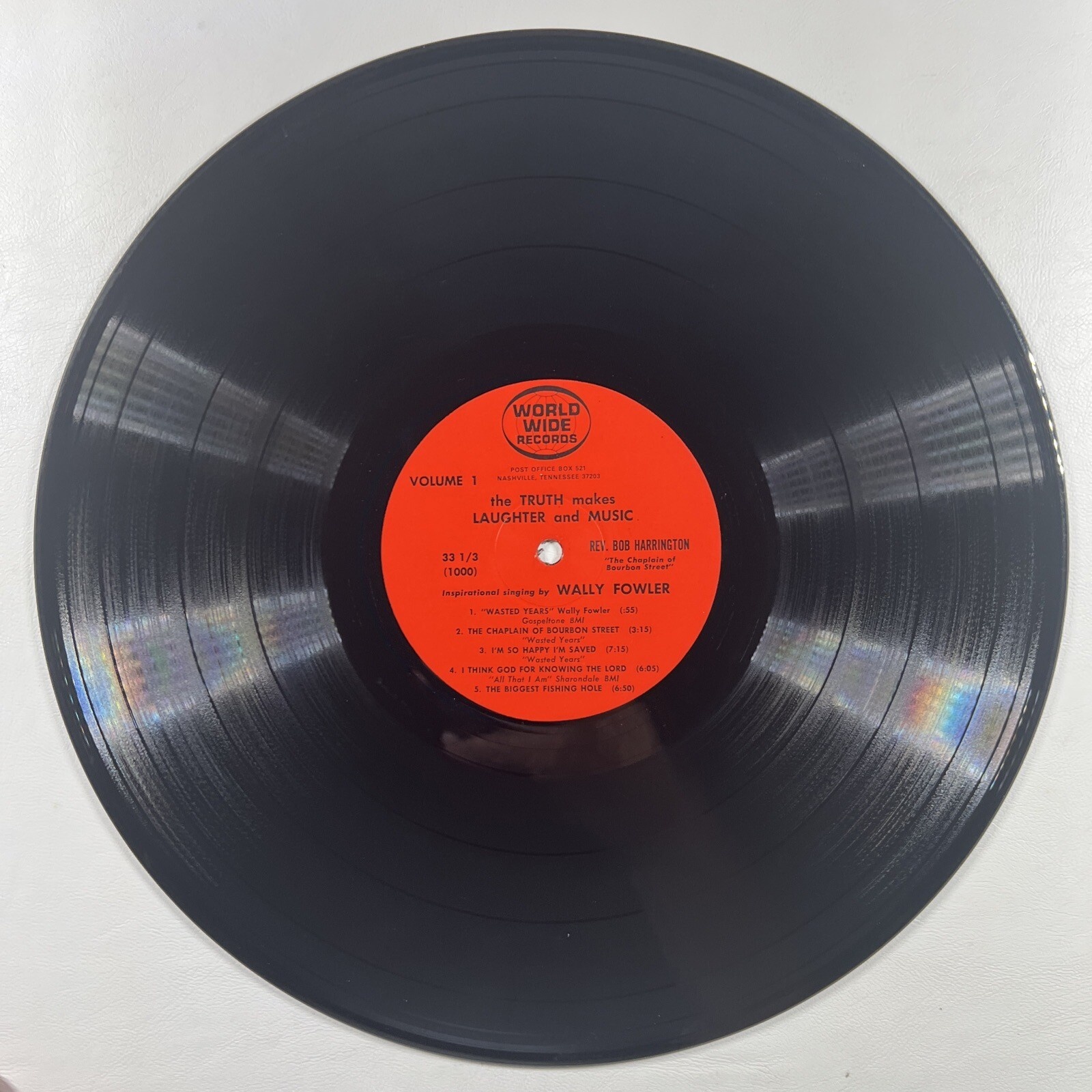 Bob Harrington Feat/Wally Fowler - “The Truth Makes Laughter & Music” LP (EX) - Image 4