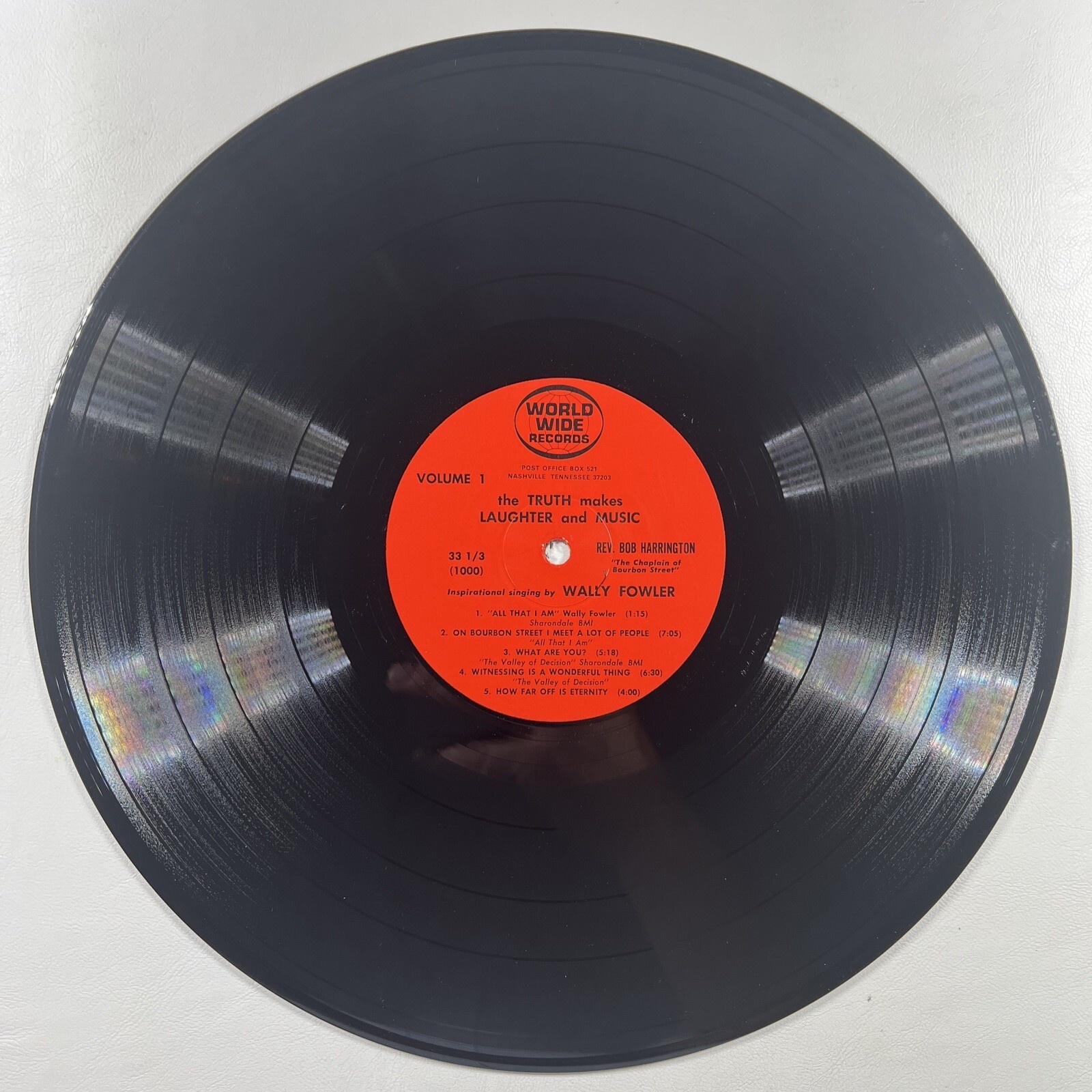 Bob Harrington Feat/Wally Fowler - “The Truth Makes Laughter & Music” LP (EX) - Image 5