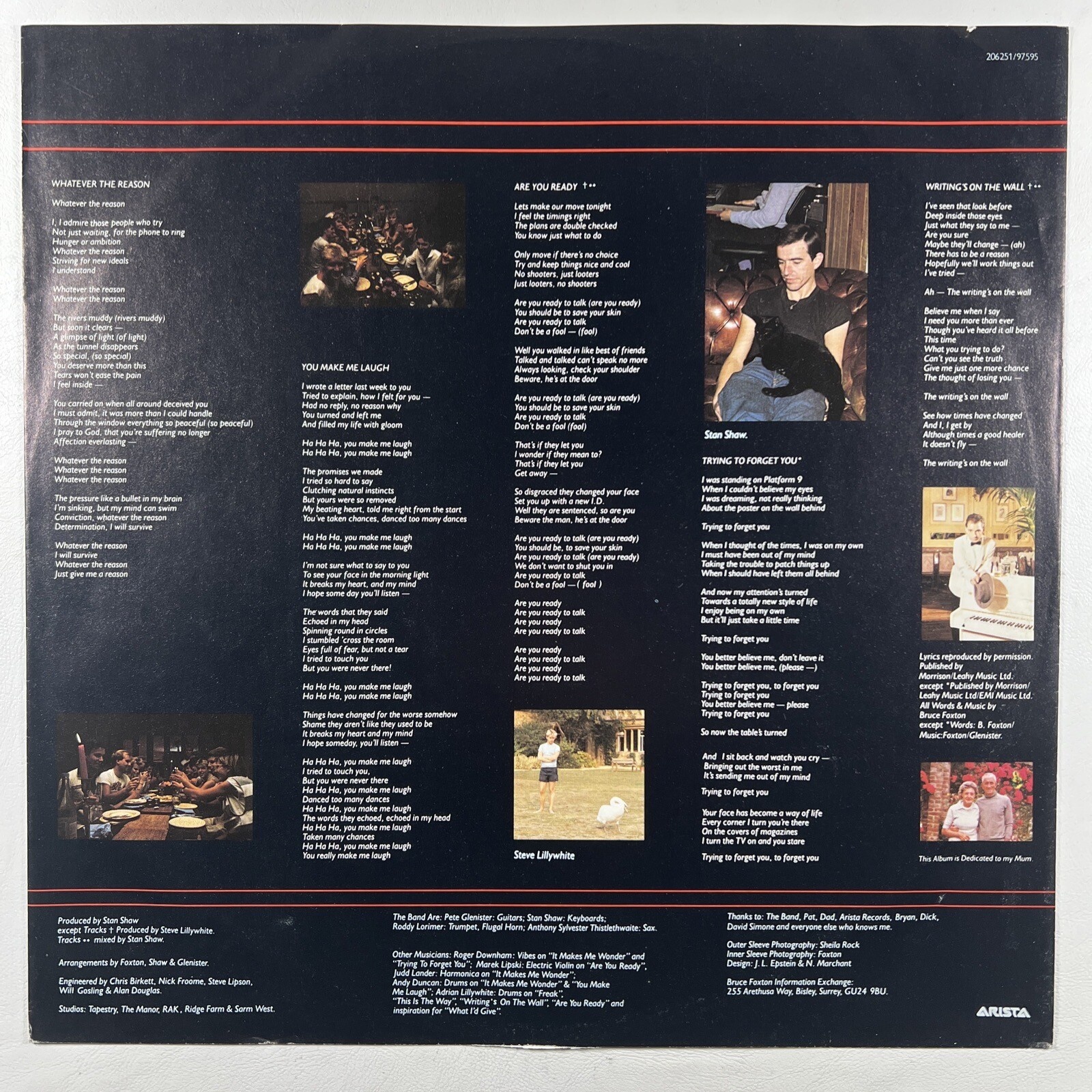Bruce Foxton ”Touch Sensitive” LP/Arista 206 251 (NM) Germany 1984 - Image 3