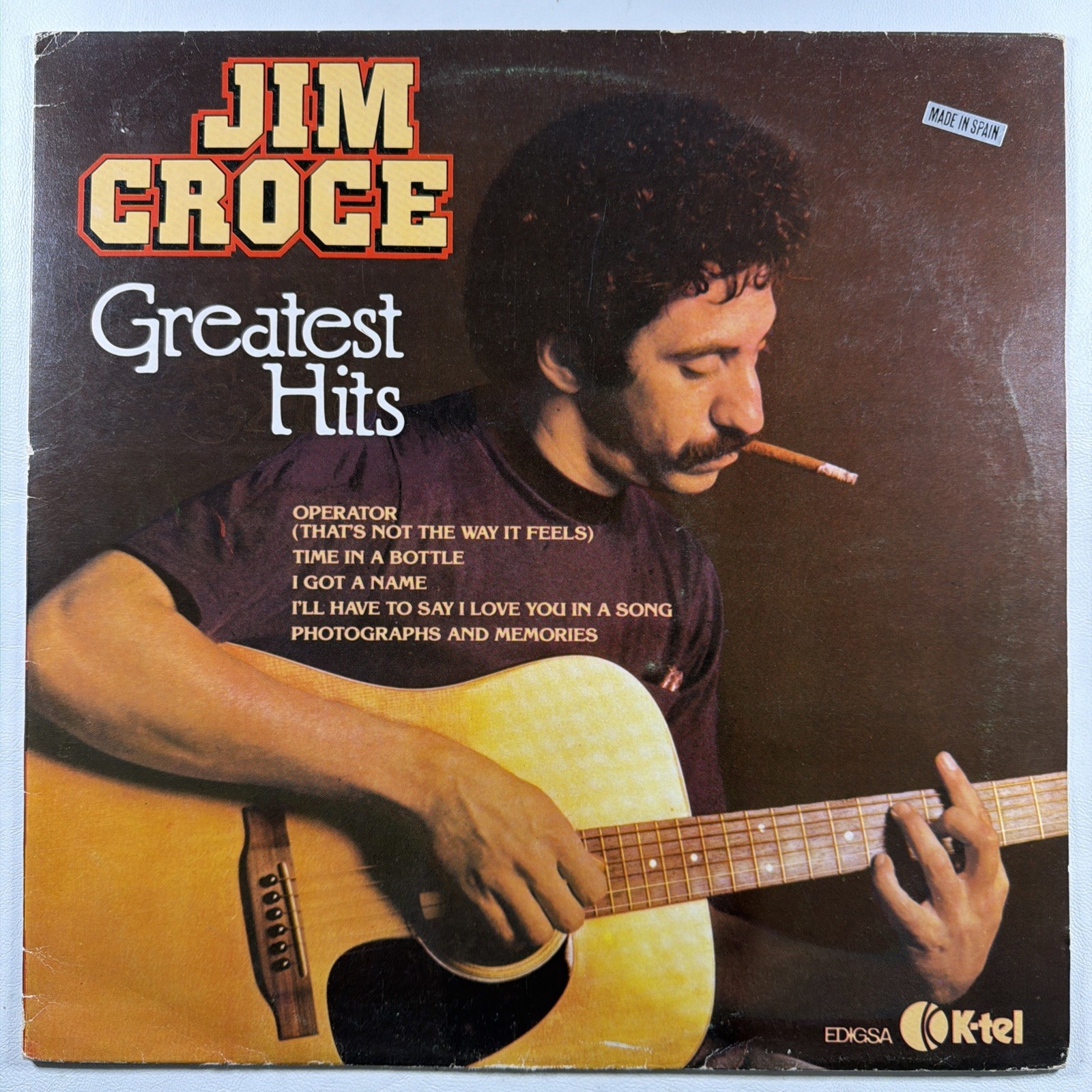Jim Croce - Greatest Hits LP K-tel 18L0223 EX 1980 Spain Time In A Bottle