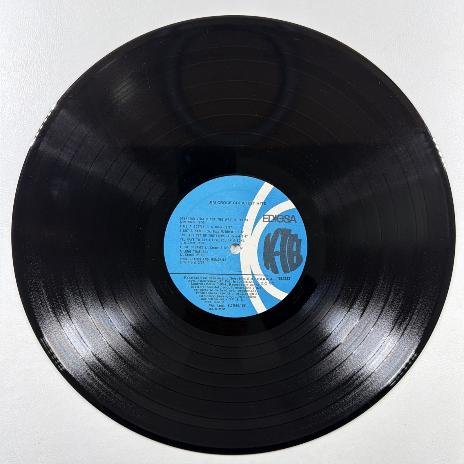 Jim Croce - Greatest Hits LP K-tel 18L0223 EX 1980 Spain Time In A Bottle - Image 4