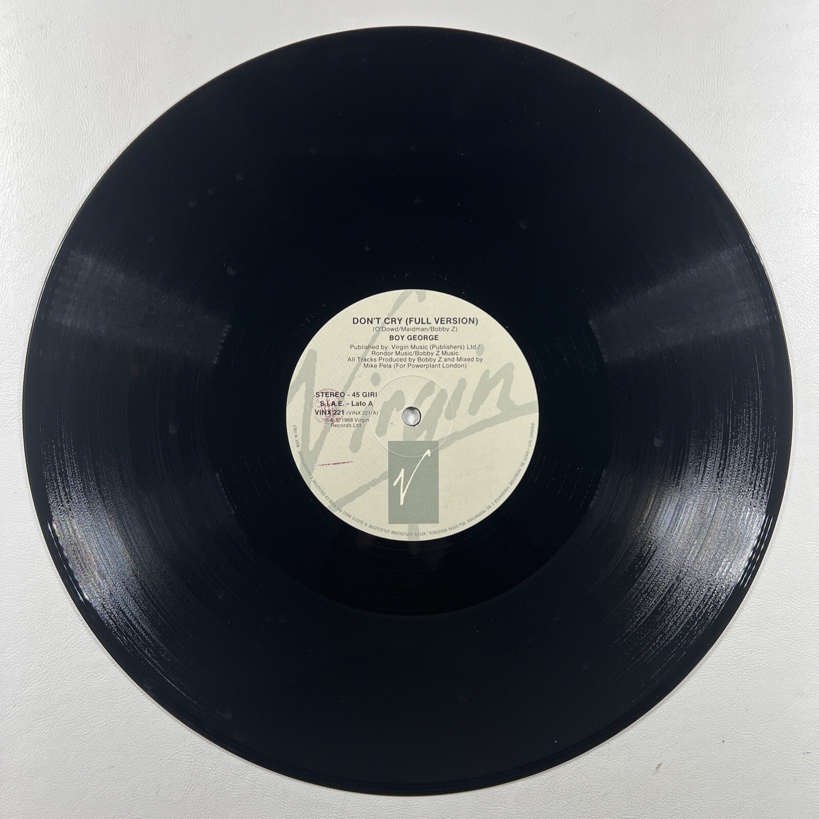Boy George “Don't Cry/Leave In Love” Single 12”/Virgin VINX 221 (EX) UK 1988 - Image 5