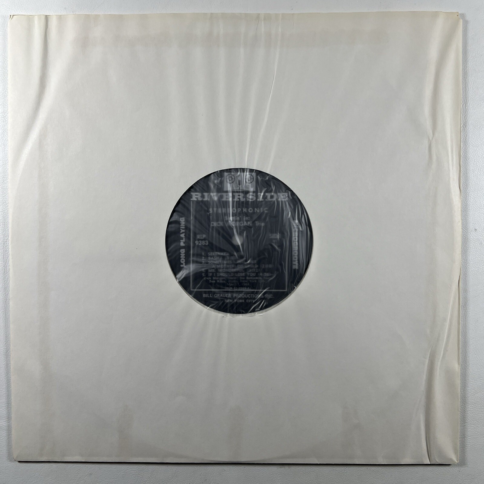 Dick Morgan Trio “Settlin’ In’” LP/Riverside RLP 383 (VG+) Stereo 1961 - Image 3