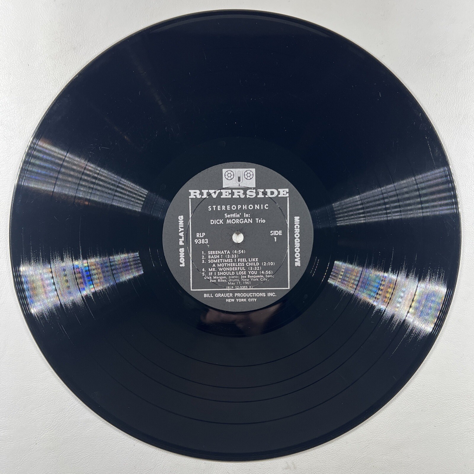 Dick Morgan Trio “Settlin’ In’” LP/Riverside RLP 383 (VG+) Stereo 1961 - Image 4