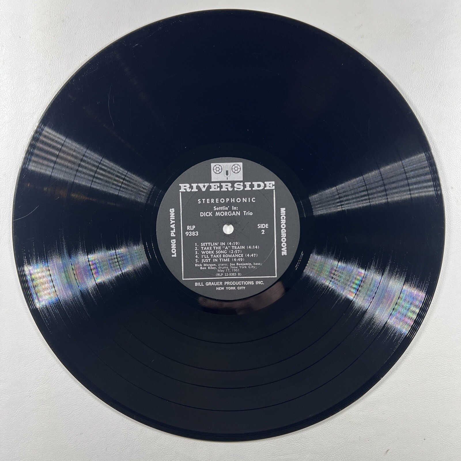 Dick Morgan Trio “Settlin’ In’” LP/Riverside RLP 383 (VG+) Stereo 1961 - Image 5