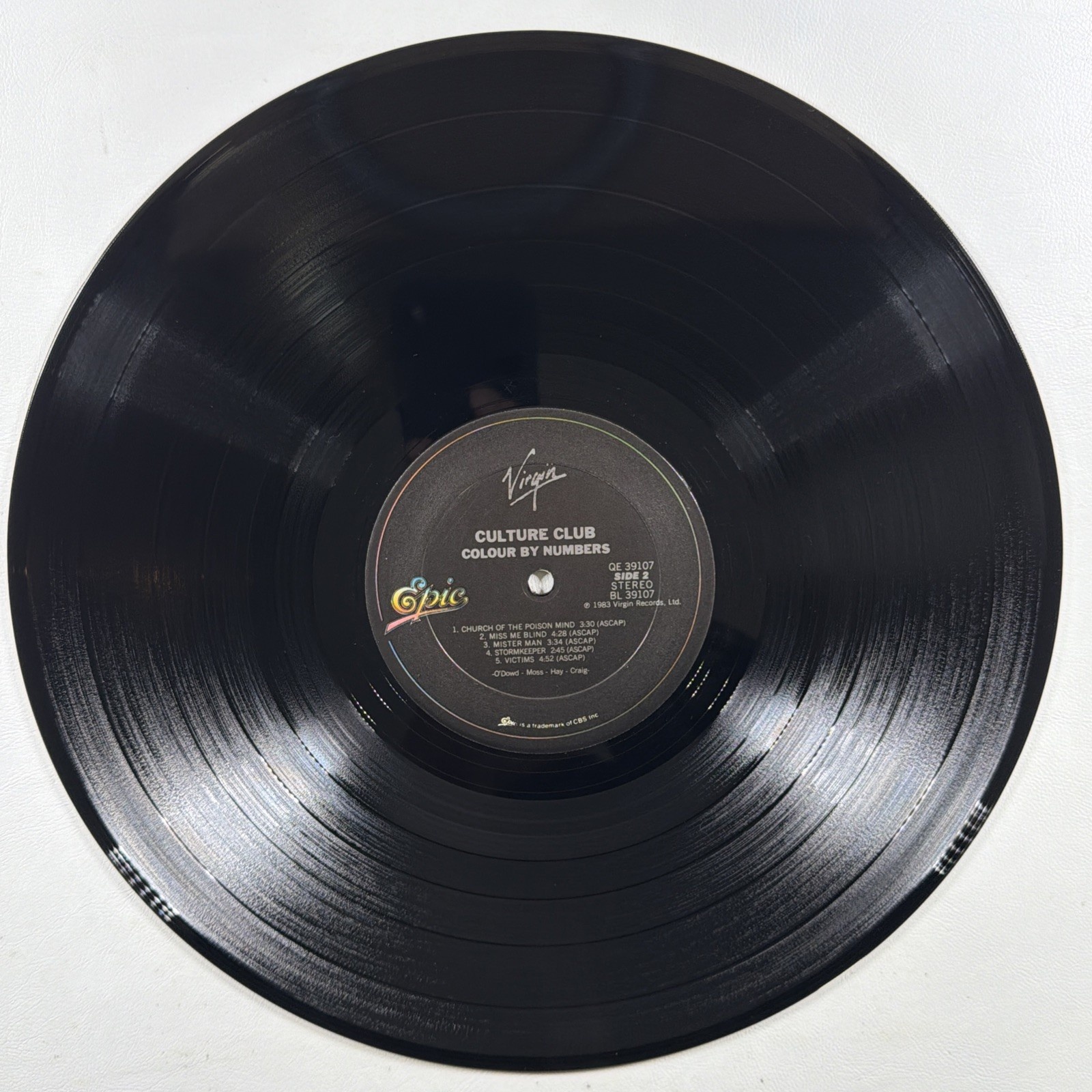 Culture Club – Colour By Numbers LP Epic QE 39107 NM Promo 1983 Karma Chameleon - Image 4