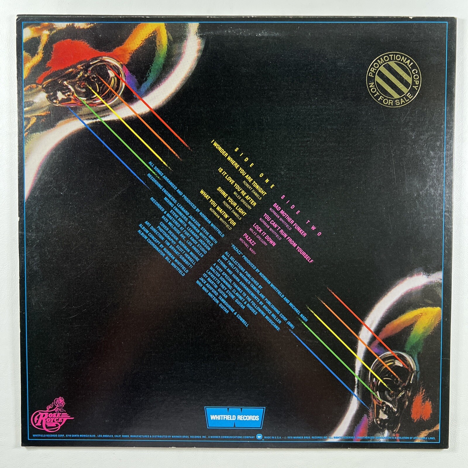 Rose Royce “Rainbow Connection IV” Promo LP/Whitfield WHS-3387 (EX) 1979 Hype - Image 2