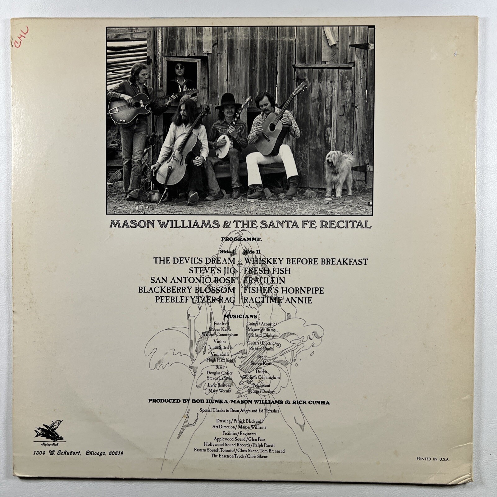MASON WILLIAMS & The SANTA FE RECITAL “Fresh Fish” LP/Flying Fish (VG+) 1975 - Image 2