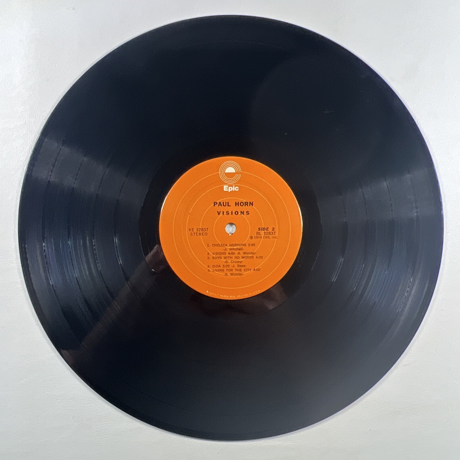 PAUL HORN "Visions” LP/EPIC KE 32837 (VG+) 1974 - Image 4