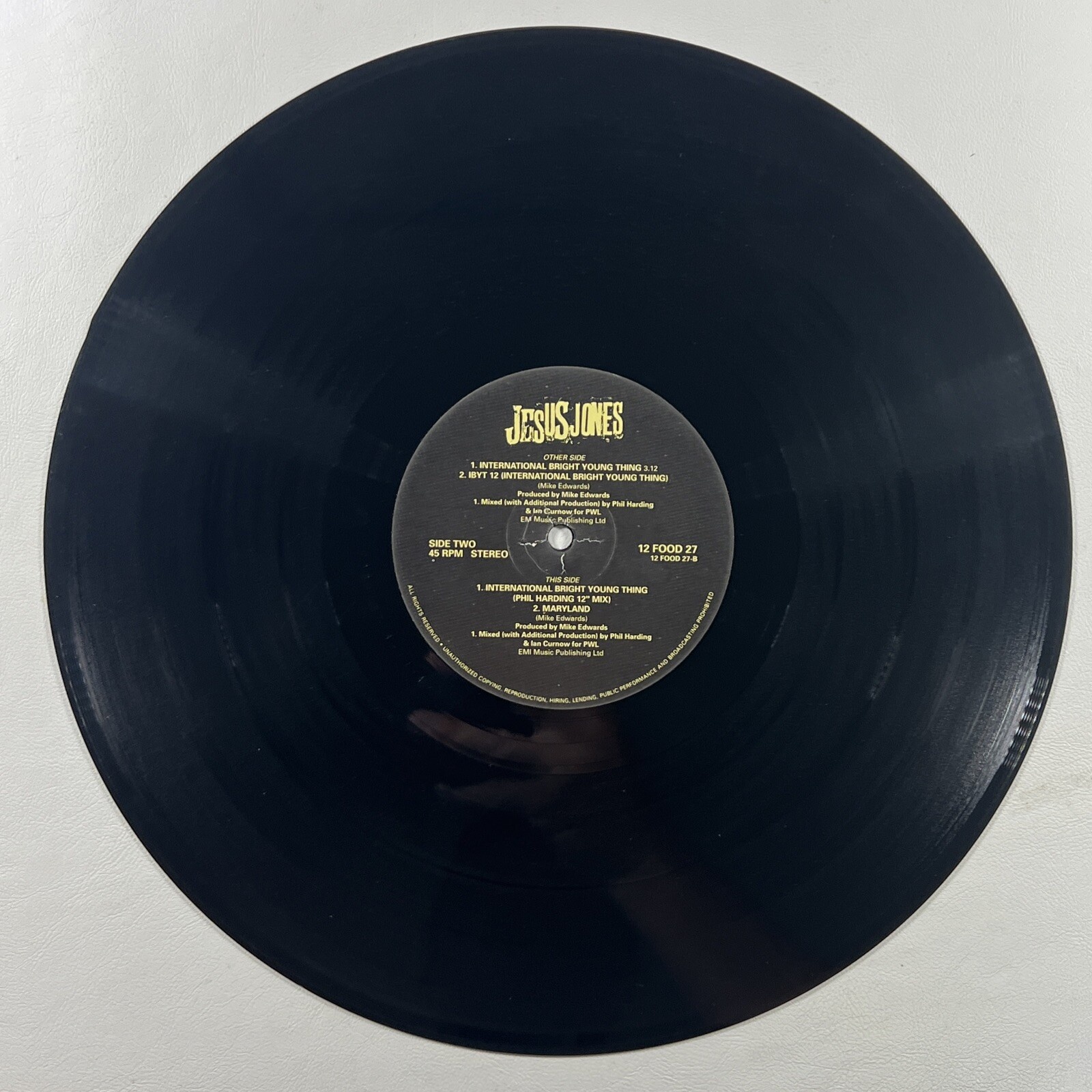 Jesus Jones “International Bright Young Thing” LP/12” Single EMI (VG+) UK - Image 3