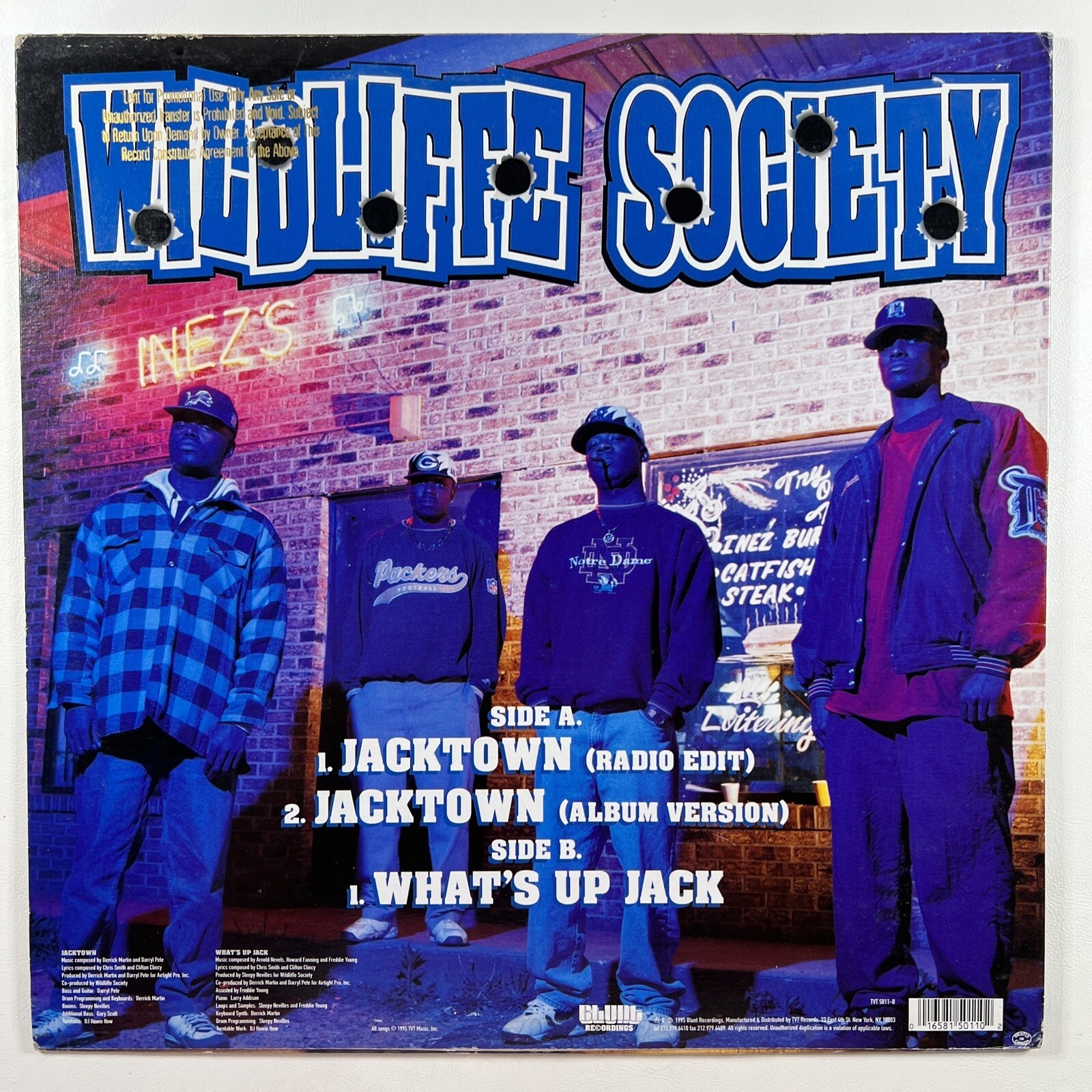 Wildliffe Society “JACKTOWN” LP 12” Single Blunt (EX) Promo 1995 - Image 2
