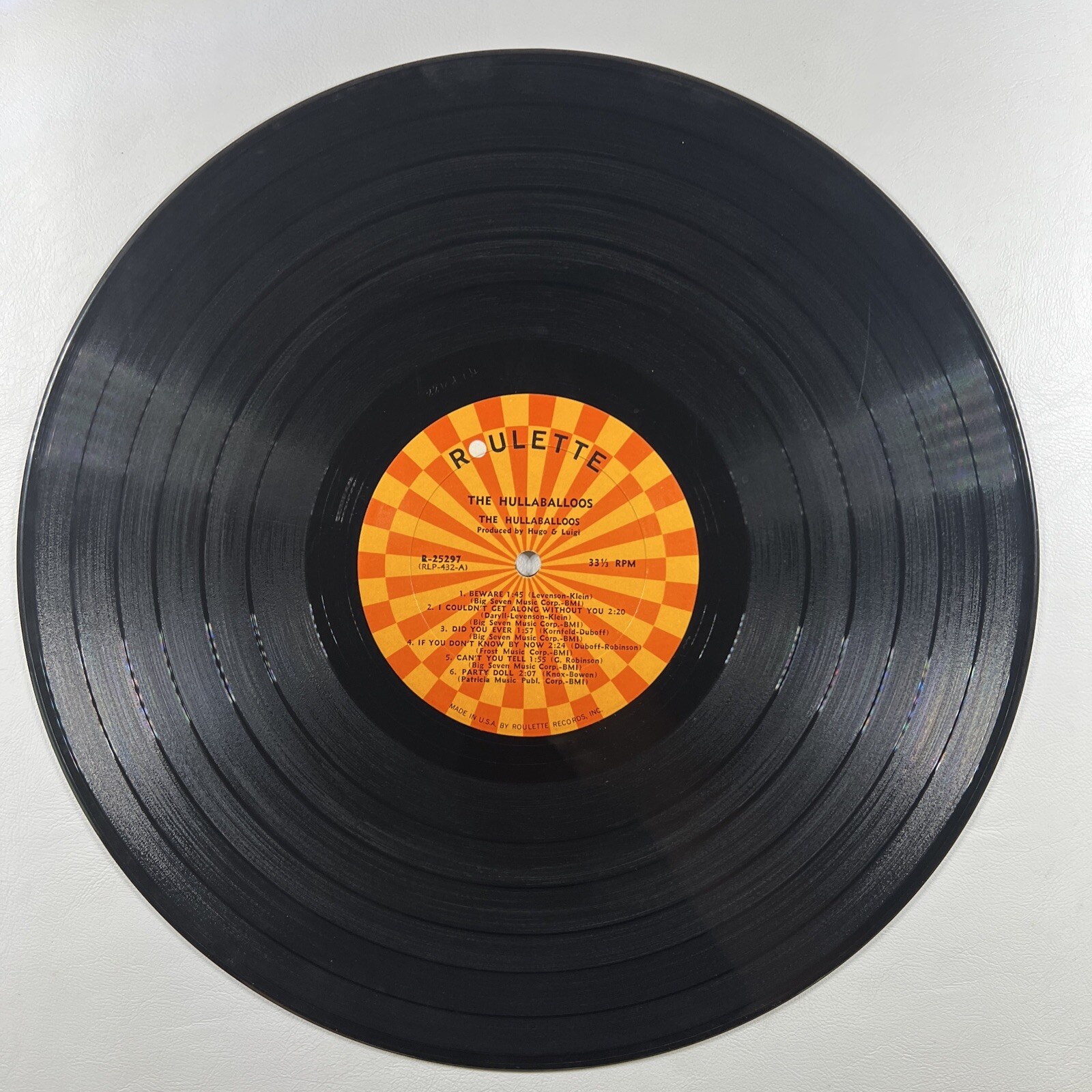 The Hullaballoos “Self-Titled” LP/Roulette R-25297 (VG) 1965 Mono - Image 4