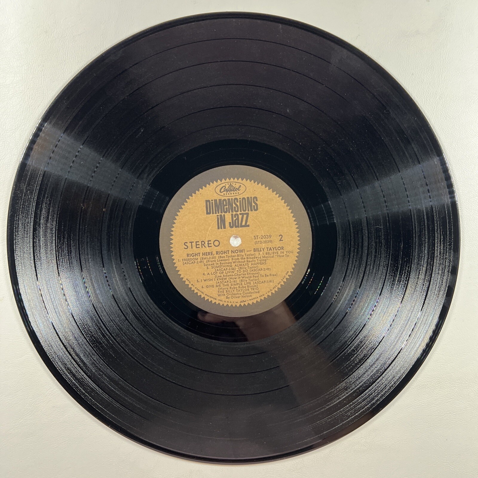 Billy Taylor “Right Here, Right Now” LP/Capitol ST-2039 (VG+) 1964 Shrinkwrap - Image 4