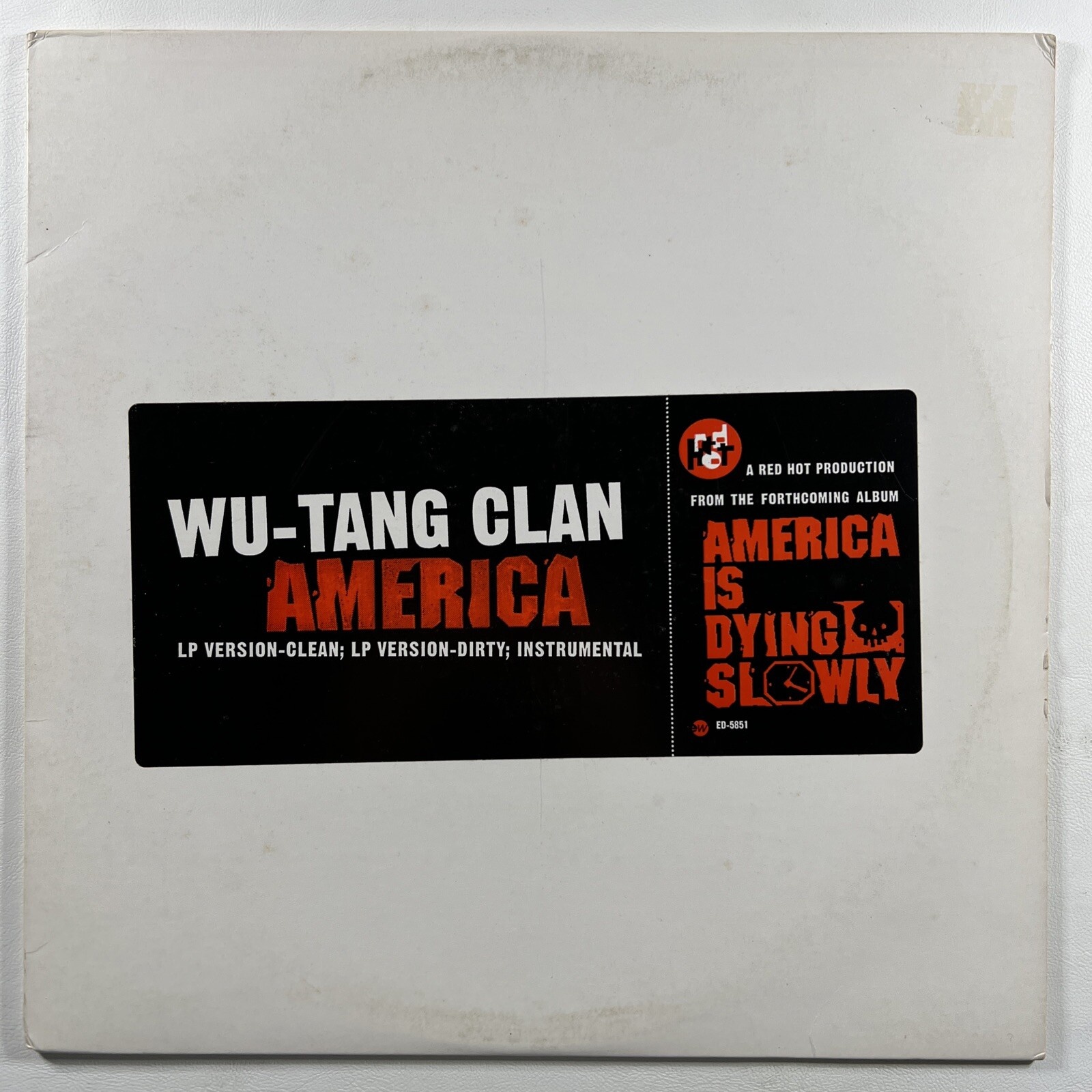 Wu-Tang Clan “America Is Dying Slowly” LP/ED5851 EastWest (VG) Promo 1996 - Image 2