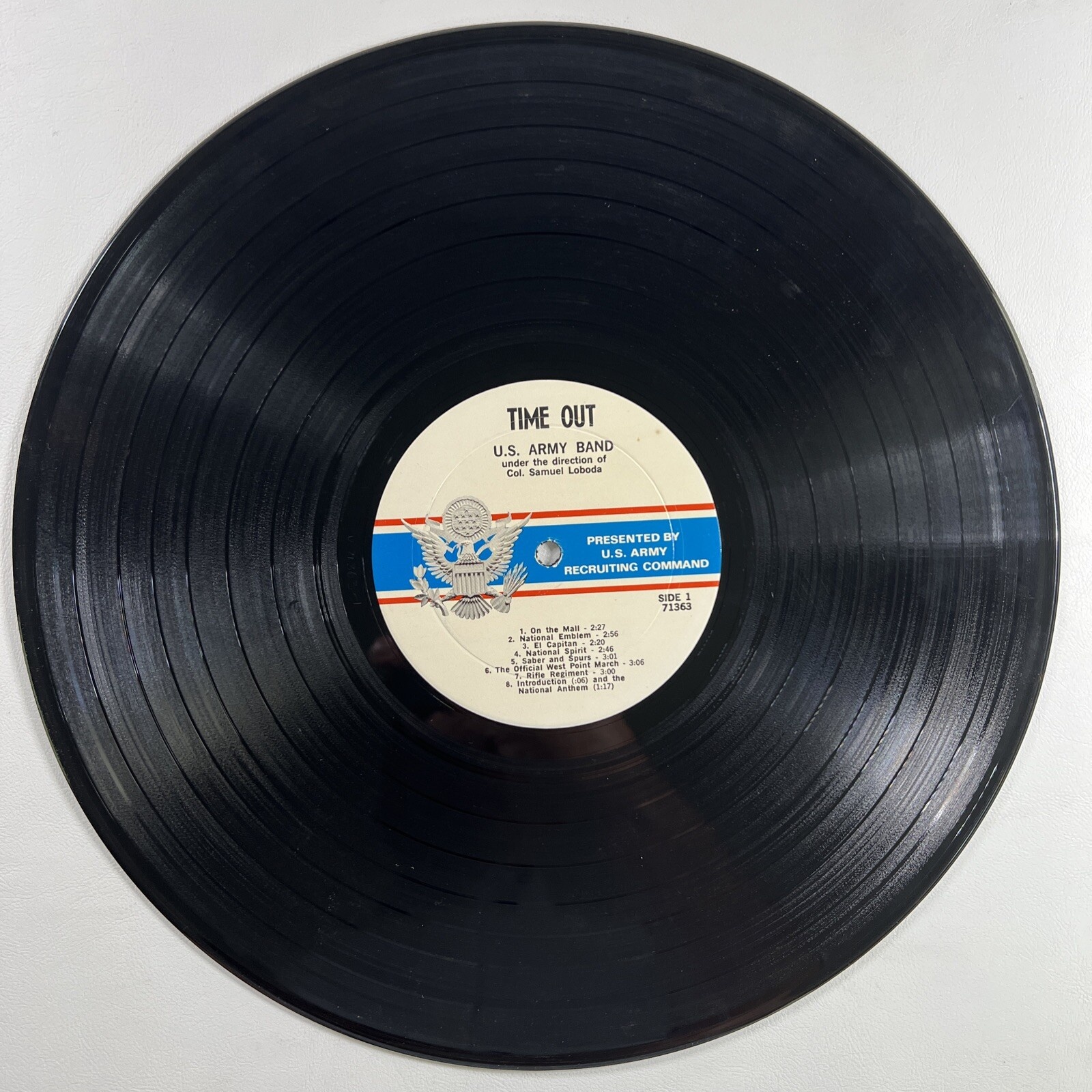U.S. Army West Point U.S. Military Bands Time Out” LP/Century 71364 (VG+) - Image 5