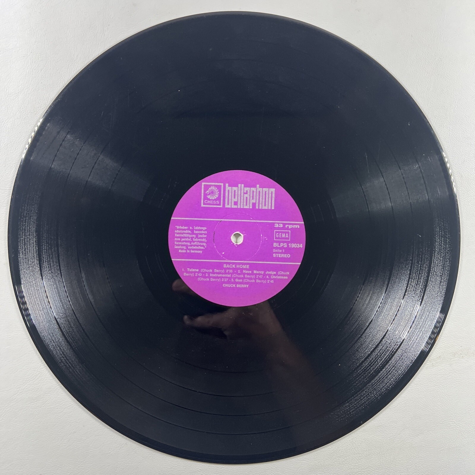 Chuck Berry “Today Back Home” LP/Chess Bellaphon BLPS 19034 (VG+) 1970 German - Image 4