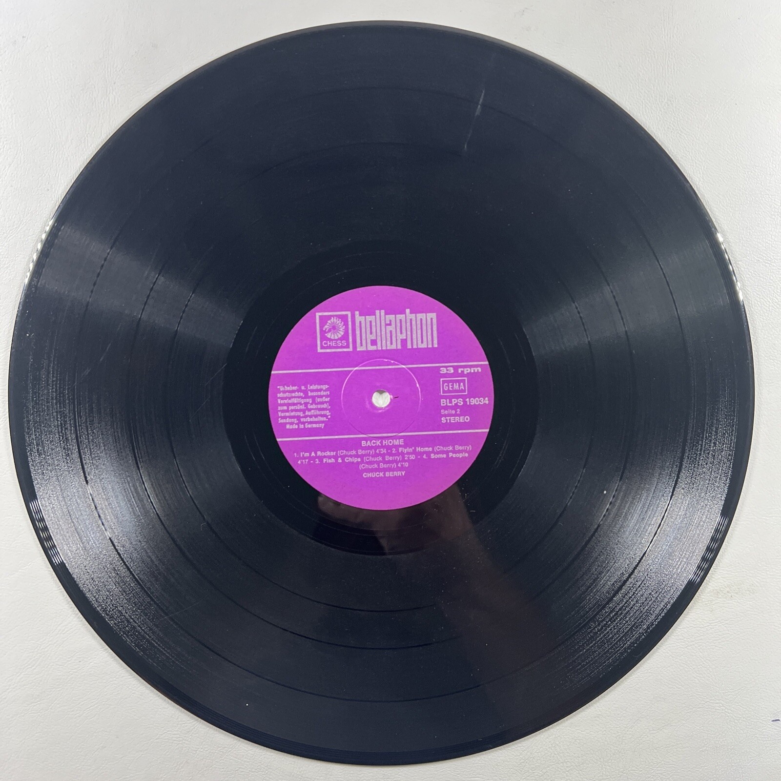 Chuck Berry “Today Back Home” LP/Chess Bellaphon BLPS 19034 (VG+) 1970 German - Image 5