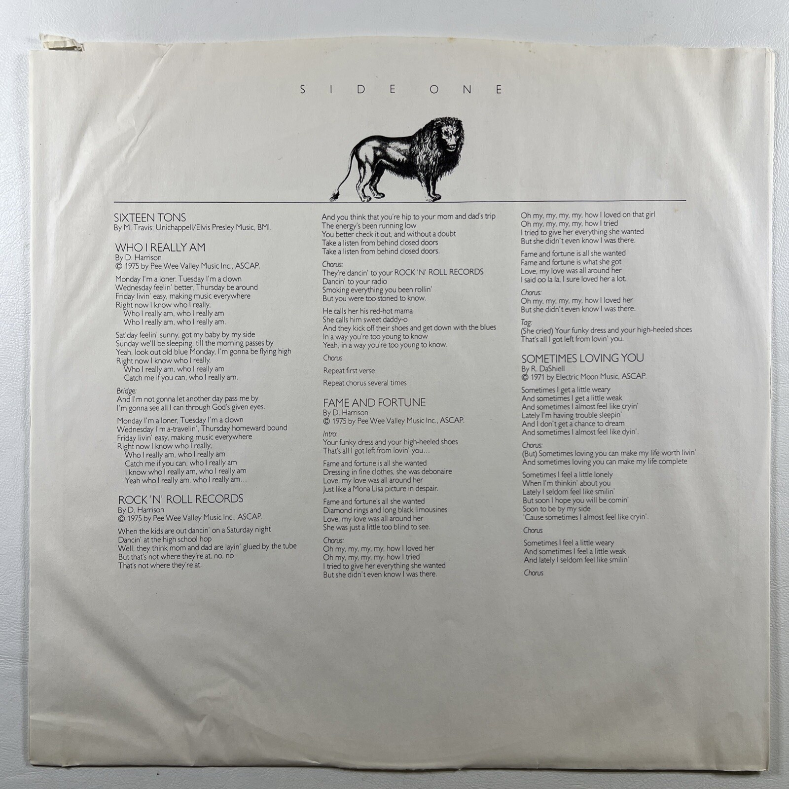 The Don Harrison Band “Self Titled” LP/Atlantic SD 18171 (EX) Promo 1976 - Image 3