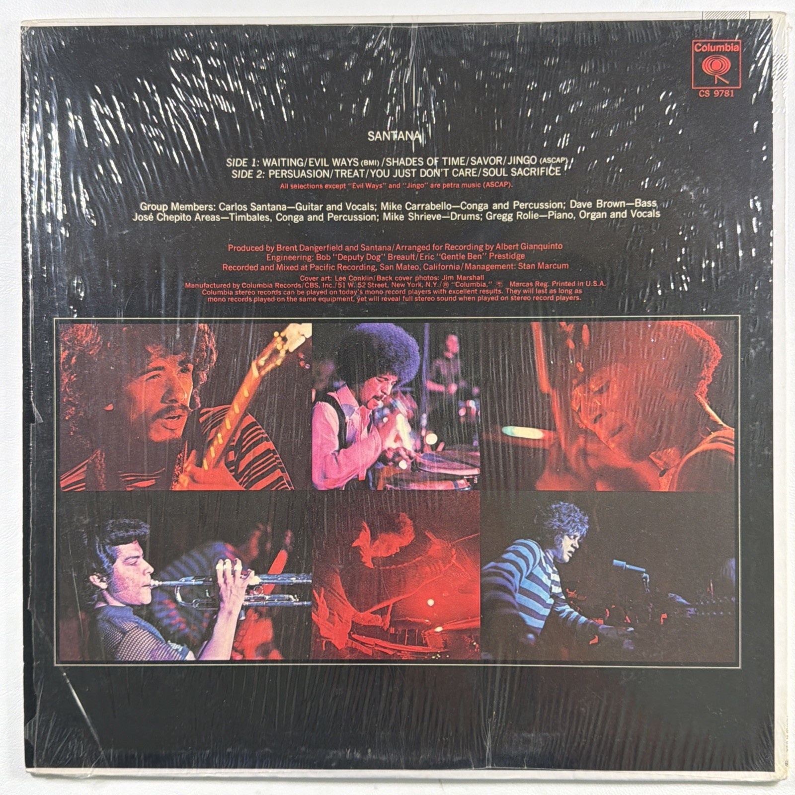 Santana - Self Titled LP Columbia CS 9781 EX Shrinkwrap Hype 1970 Evil Ways - Image 2