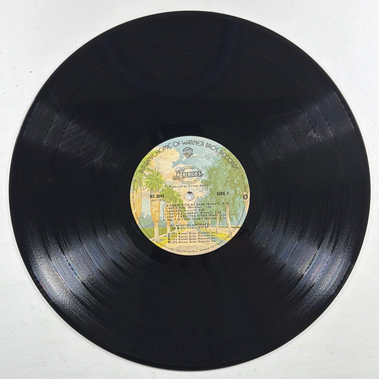 America - History America's Greatest Hits LP Warren Bros BS 2894 EX 1975 - Image 4