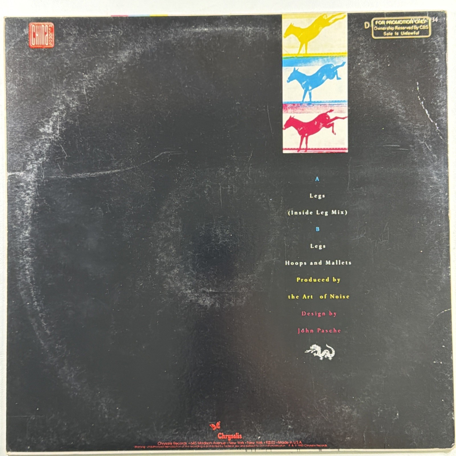 The Art of Noise - Legs LP Chrysalis Records 4V9 42934 NM 1985 Promo - Image 2