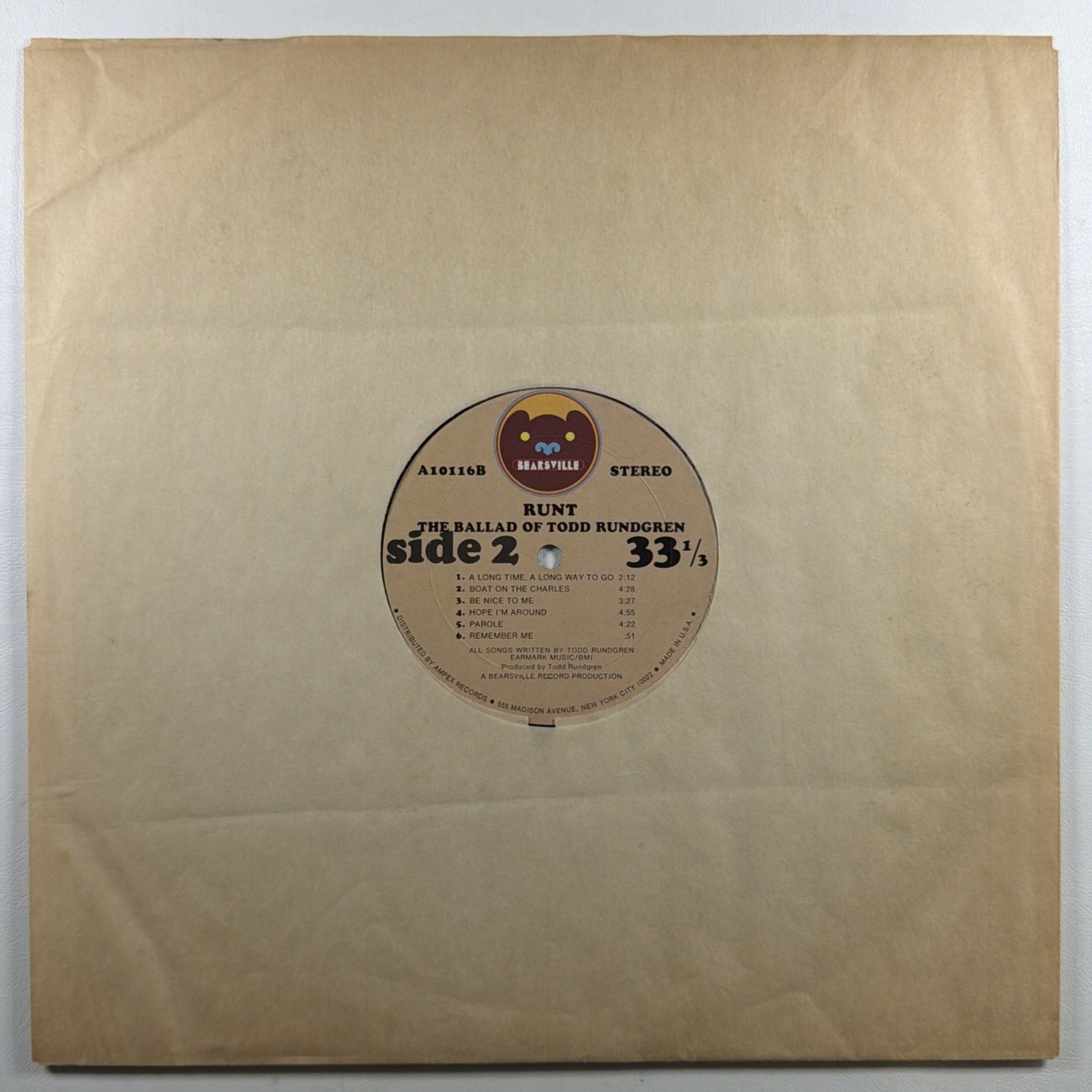 Todd Rundgren - Runt The Ballad Of Todd Rundgren LP Bearsville A-10116 EX 1971 - Image 5