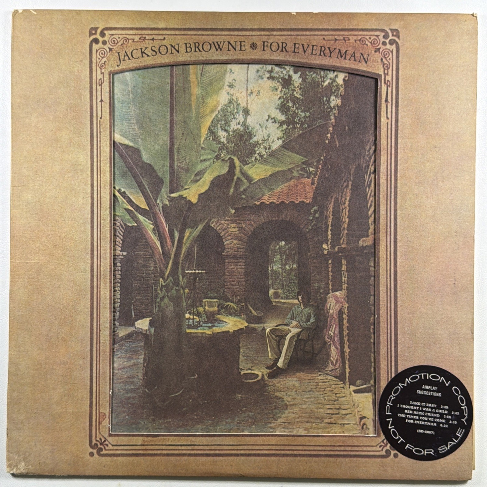 Jackson Browne - For Everyman LP Asylum SD 5067 EX White Label Promo 1973