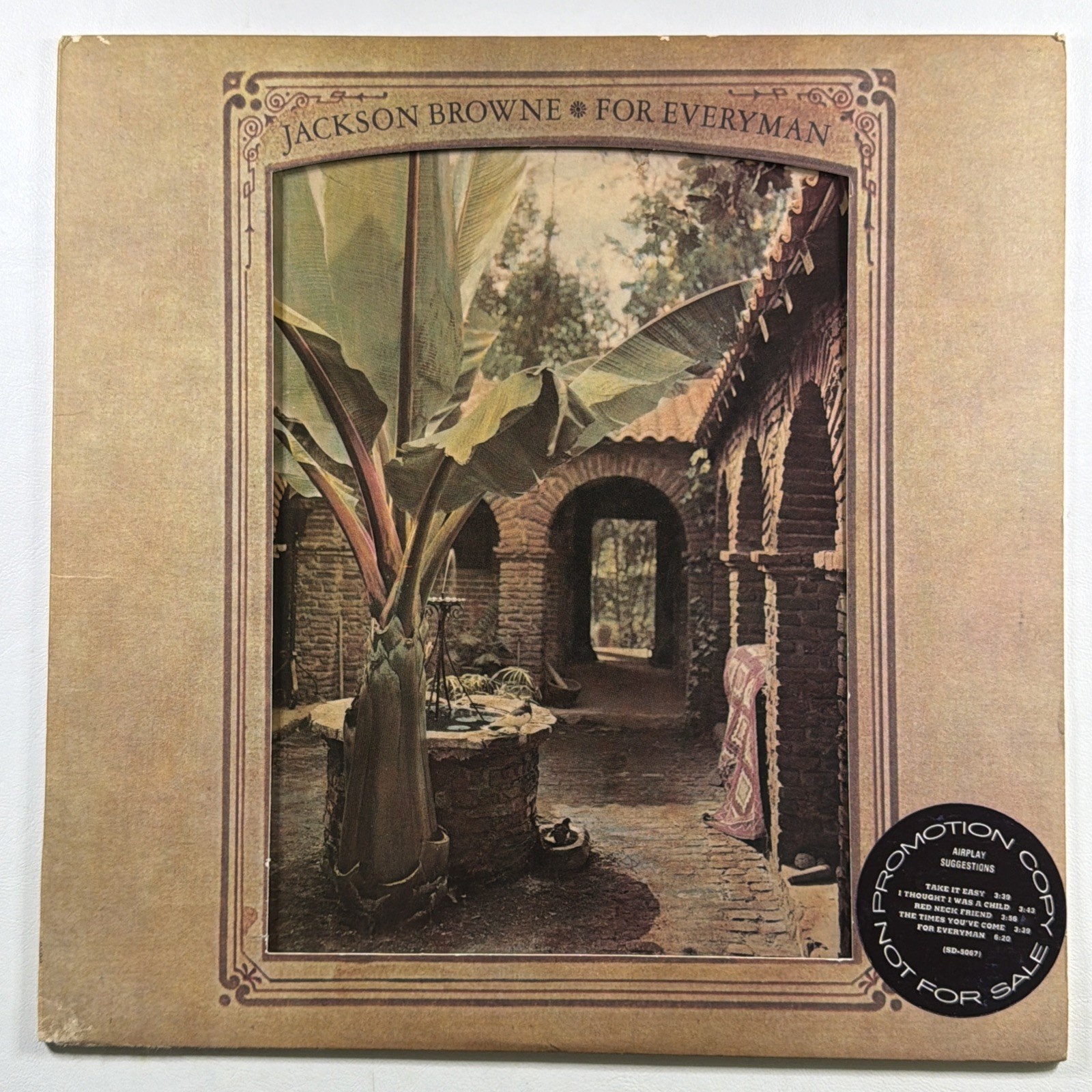 Jackson Browne - For Everyman LP Asylum SD 5067 EX White Label Promo 1973 - Image 3