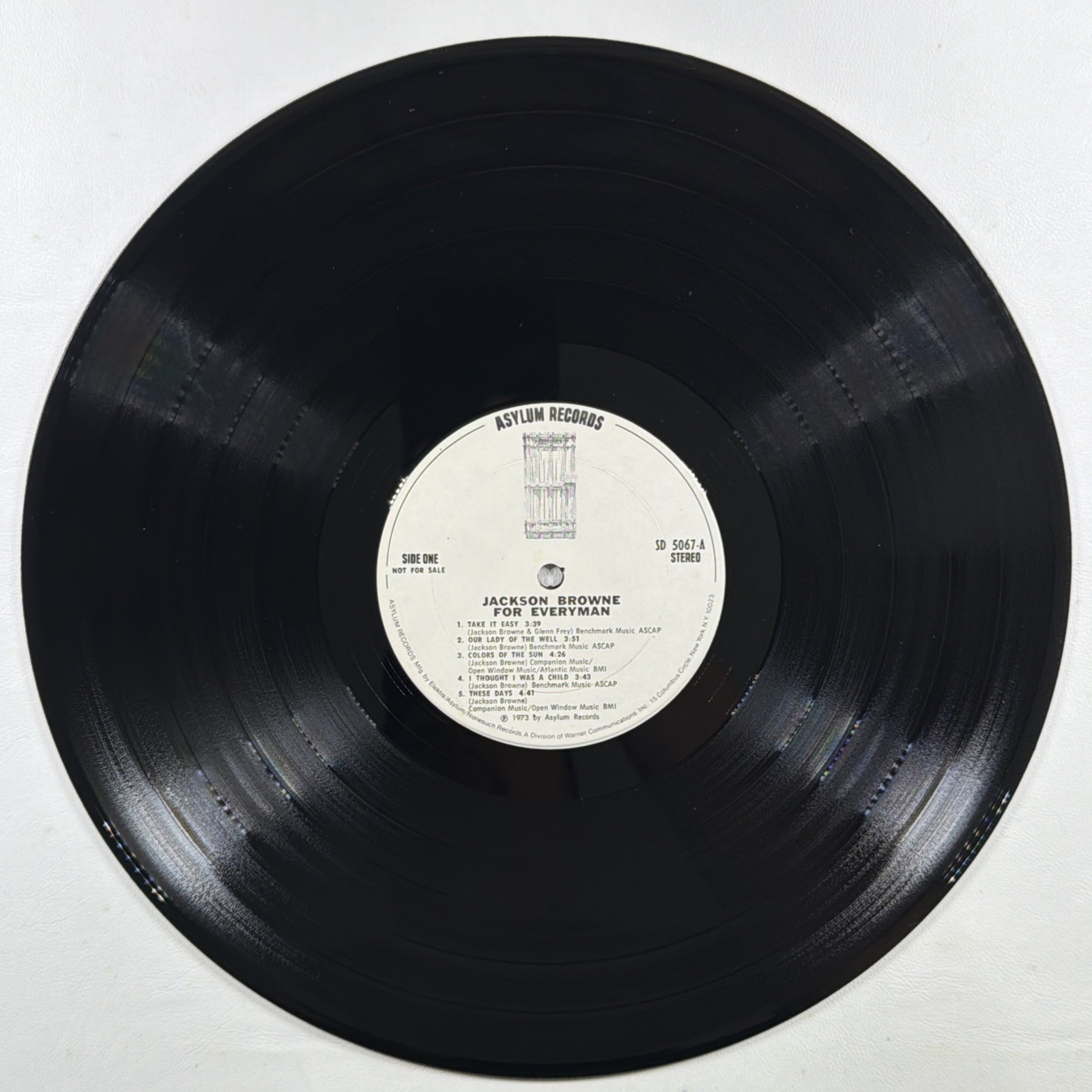 Jackson Browne - For Everyman LP Asylum SD 5067 EX White Label Promo 1973 - Image 5