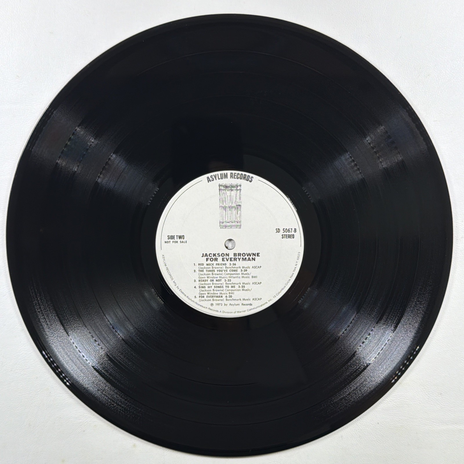 Jackson Browne - For Everyman LP Asylum SD 5067 EX White Label Promo 1973 - Image 6