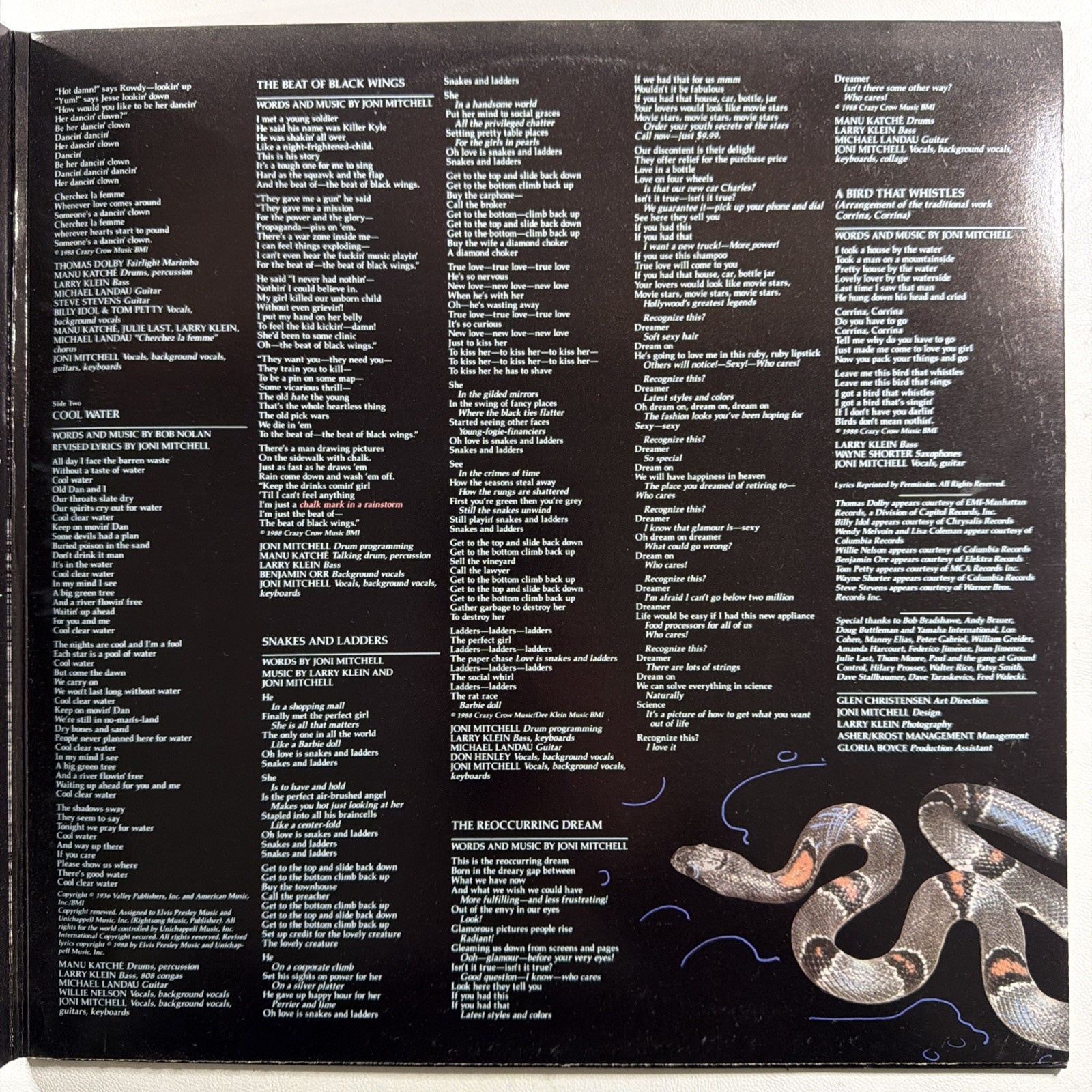 Joni Mitchell - Chalk Mark In A Rain Storm LP GEFFEN GHS 24172 NM 1988 Gate - Image 4