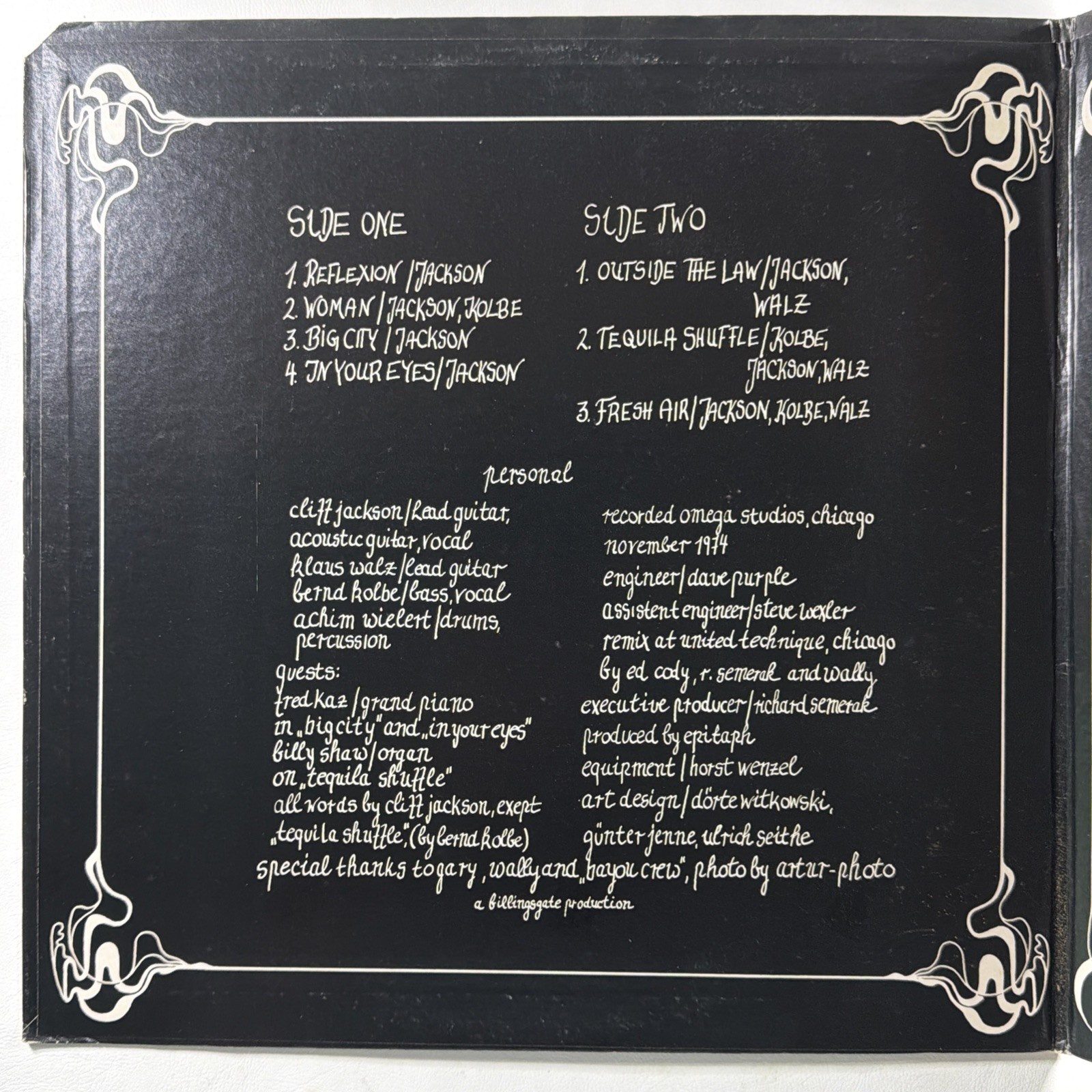 Epitaph – Outside The Law LP Billingsgate BG-1009 EX 1974 Gatefold - Image 3