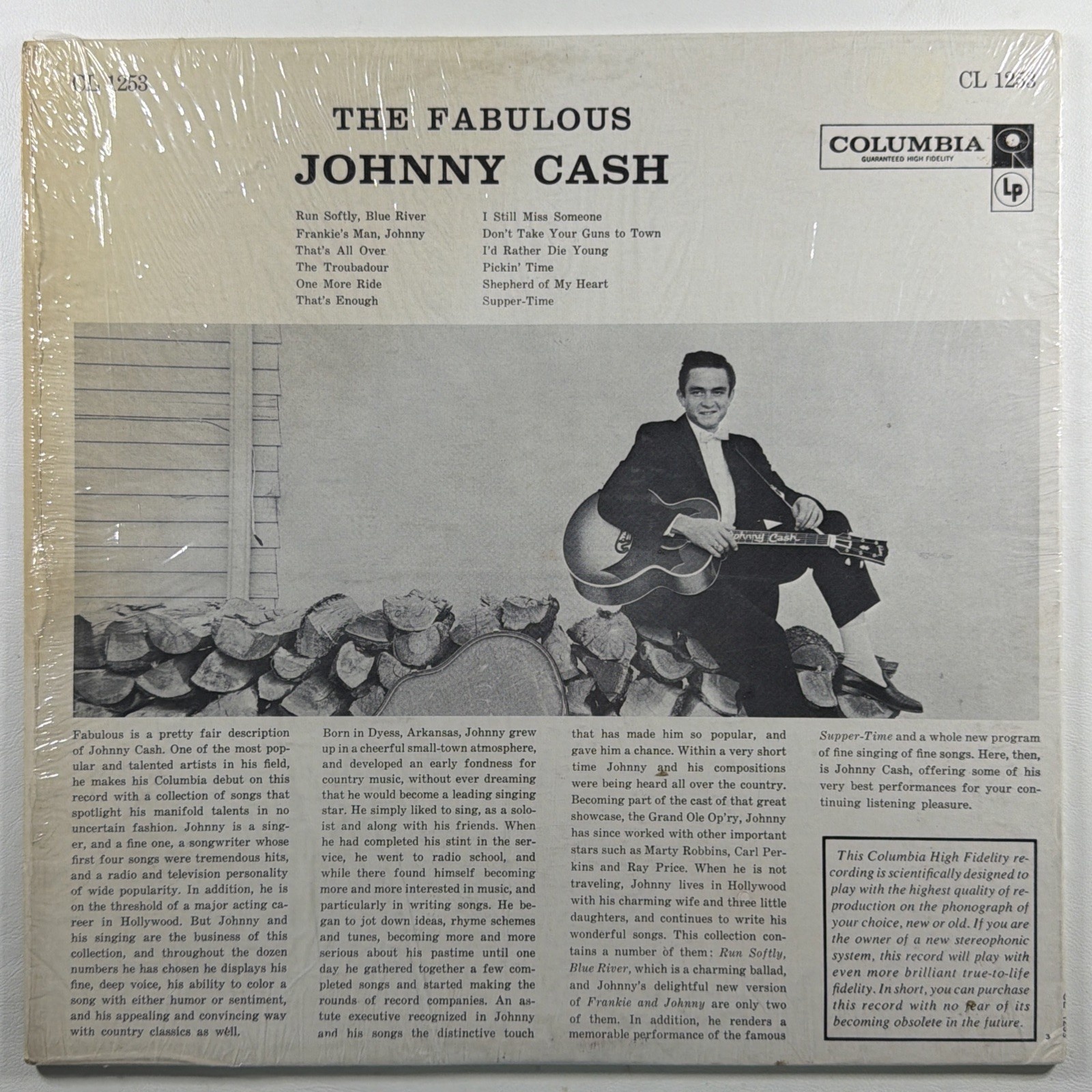 Johnny Cash - The Fabulous Johnny Cash LP Columbia CL 1253 EX 1963 Shrink Mono - Image 2