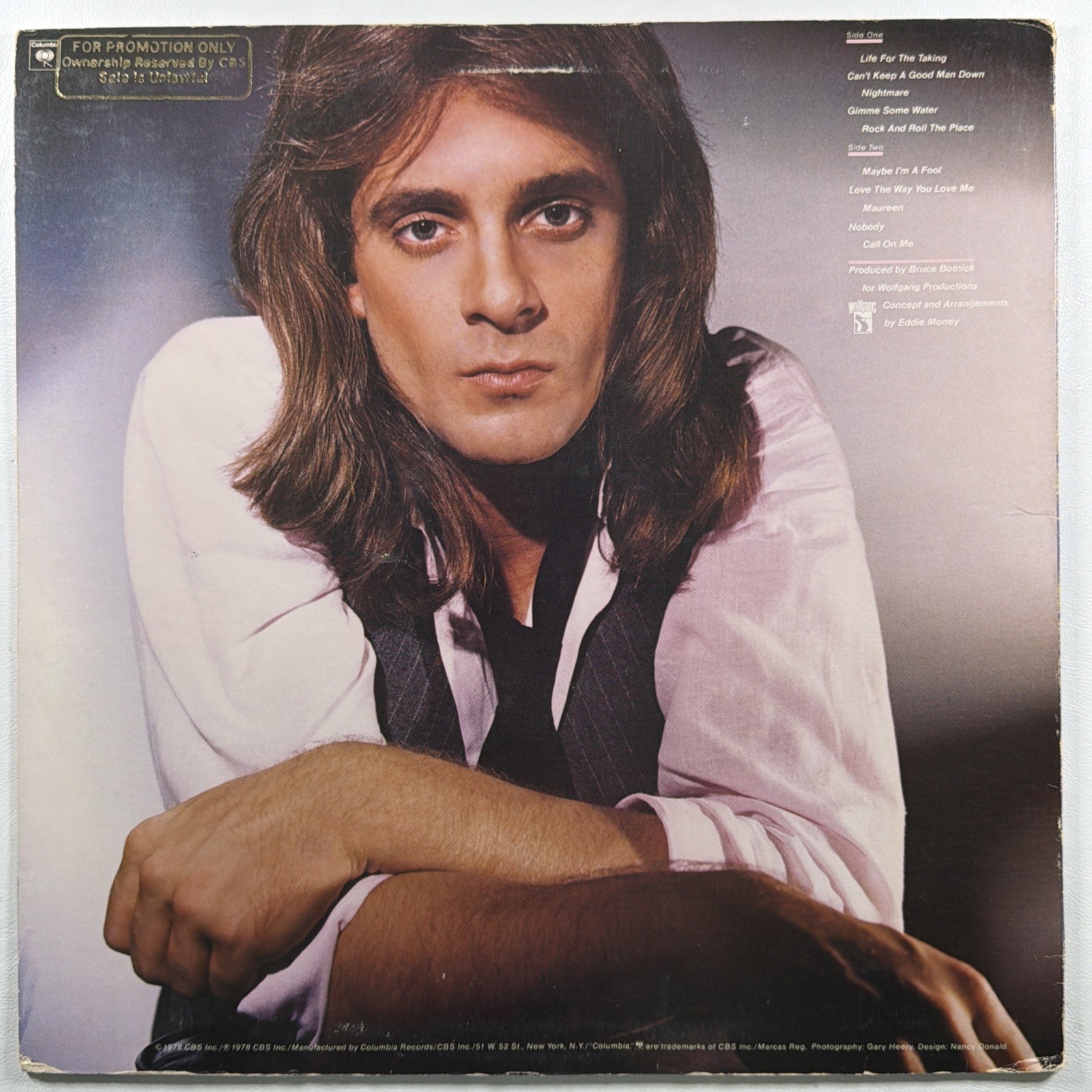 Eddie Money - Life For The Taking LP Columbia AL 35598 EX Promo 1978 Rock - Image 2