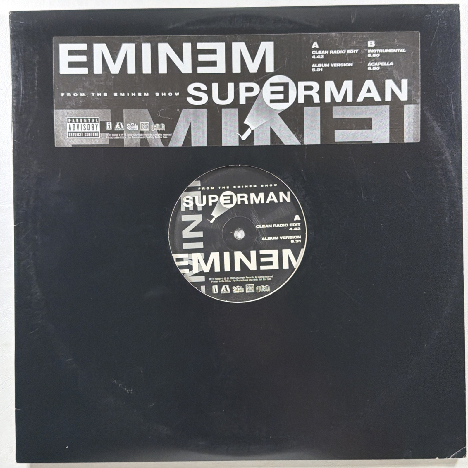 Eminem – Superman 12” Single Interscope INTR-10891-1 EX Promo 2002 Rap Hip-Hop