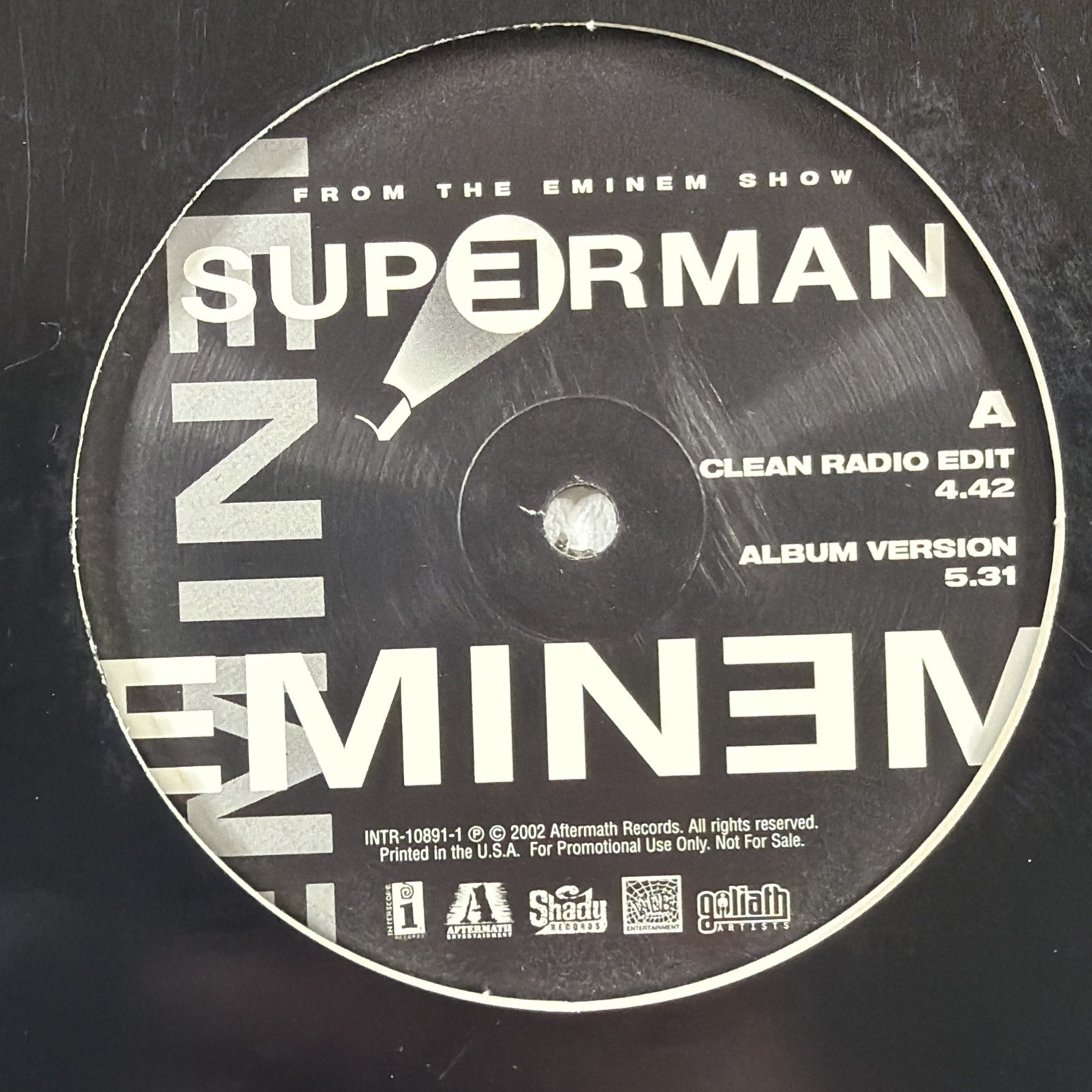 Eminem – Superman 12” Single Interscope INTR-10891-1 EX Promo 2002 Rap Hip-Hop - Image 2