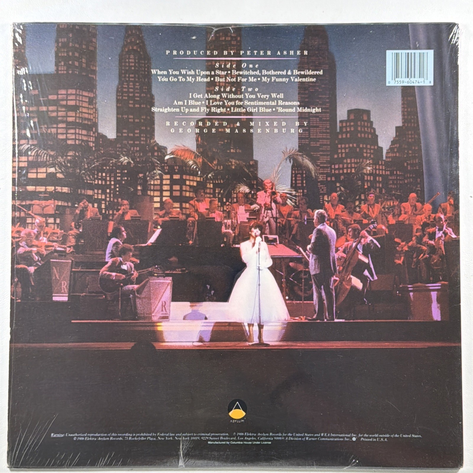Linda Ronstadt - For Sentimental Reasons LP Asylum 60474-1-E Shrink NM 1986 - Image 2