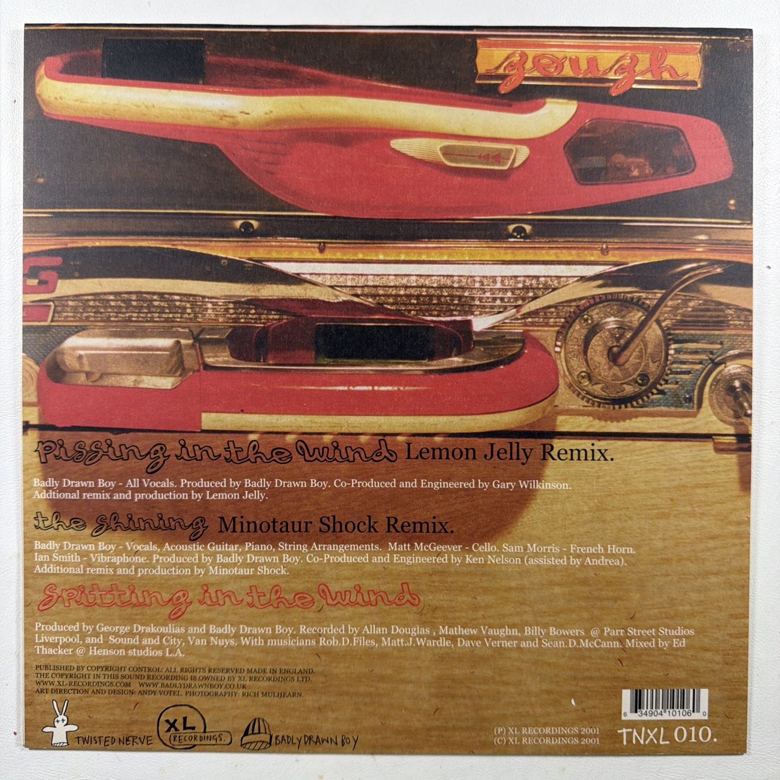 Badly Drawn Boy - Pissin In The Wind 10” Single Twisted Nerve TNXL010 EX 2001 UK - Image 3