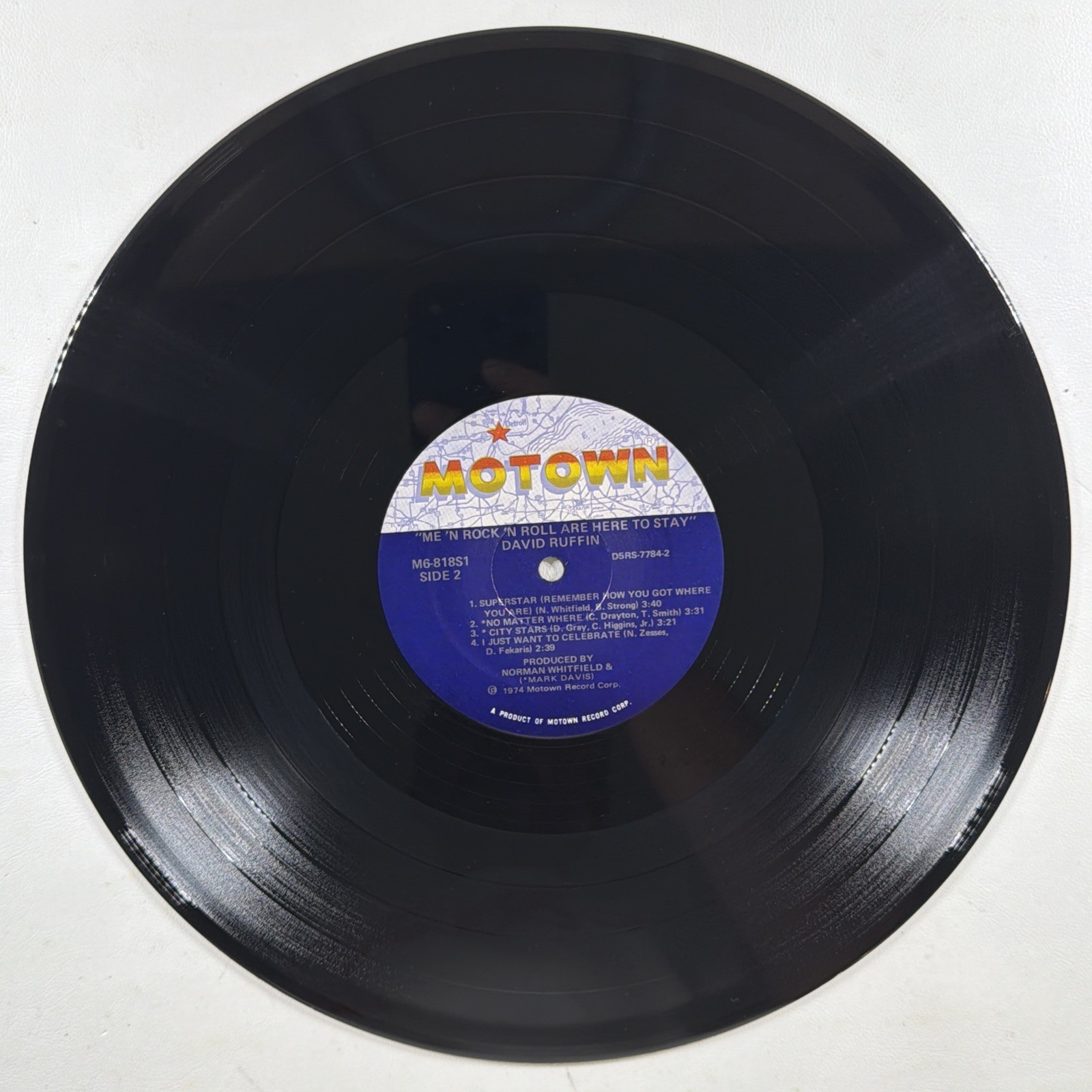 David Ruffin - Me'n Rock'n Roll Are Here To Stay LP Motown EX Promo 1974 Die-Cut - Image 6