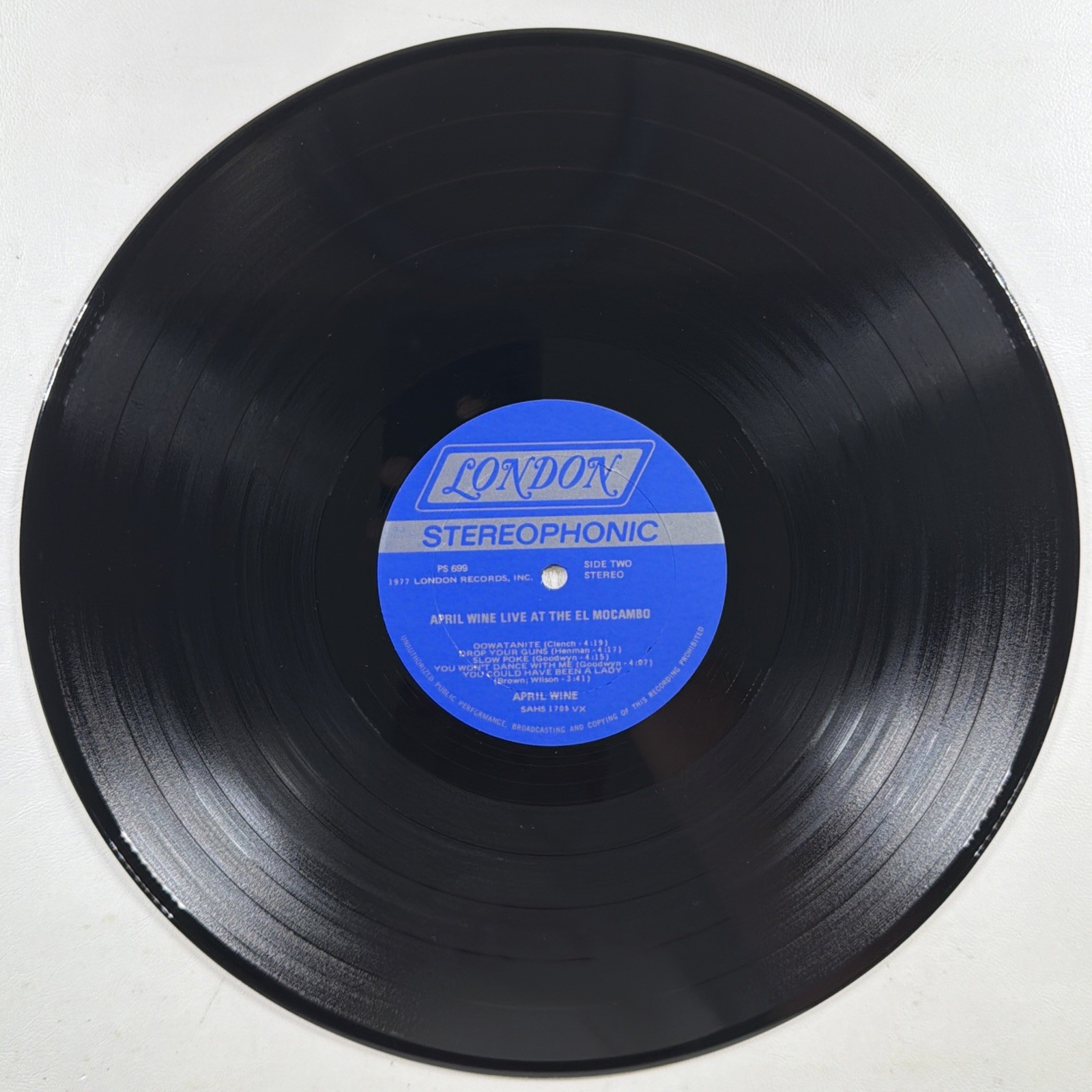 April Wine - Live at the El Mocambo LP London PS 699 NM 1977 Promo - Image 5