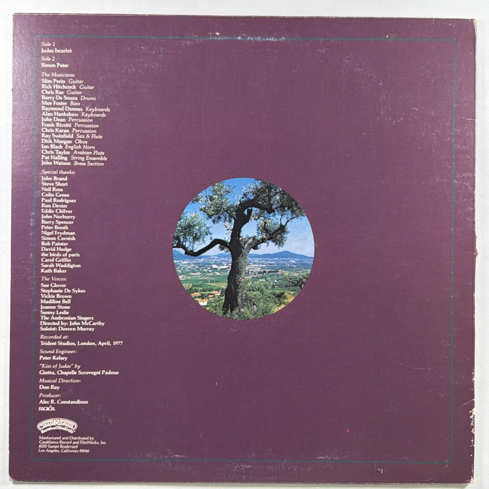 Sphinx - Judas Iscariot / Simon Peter LP Casablanca NBLP 7077 VG+ Promo 1977 - Image 2