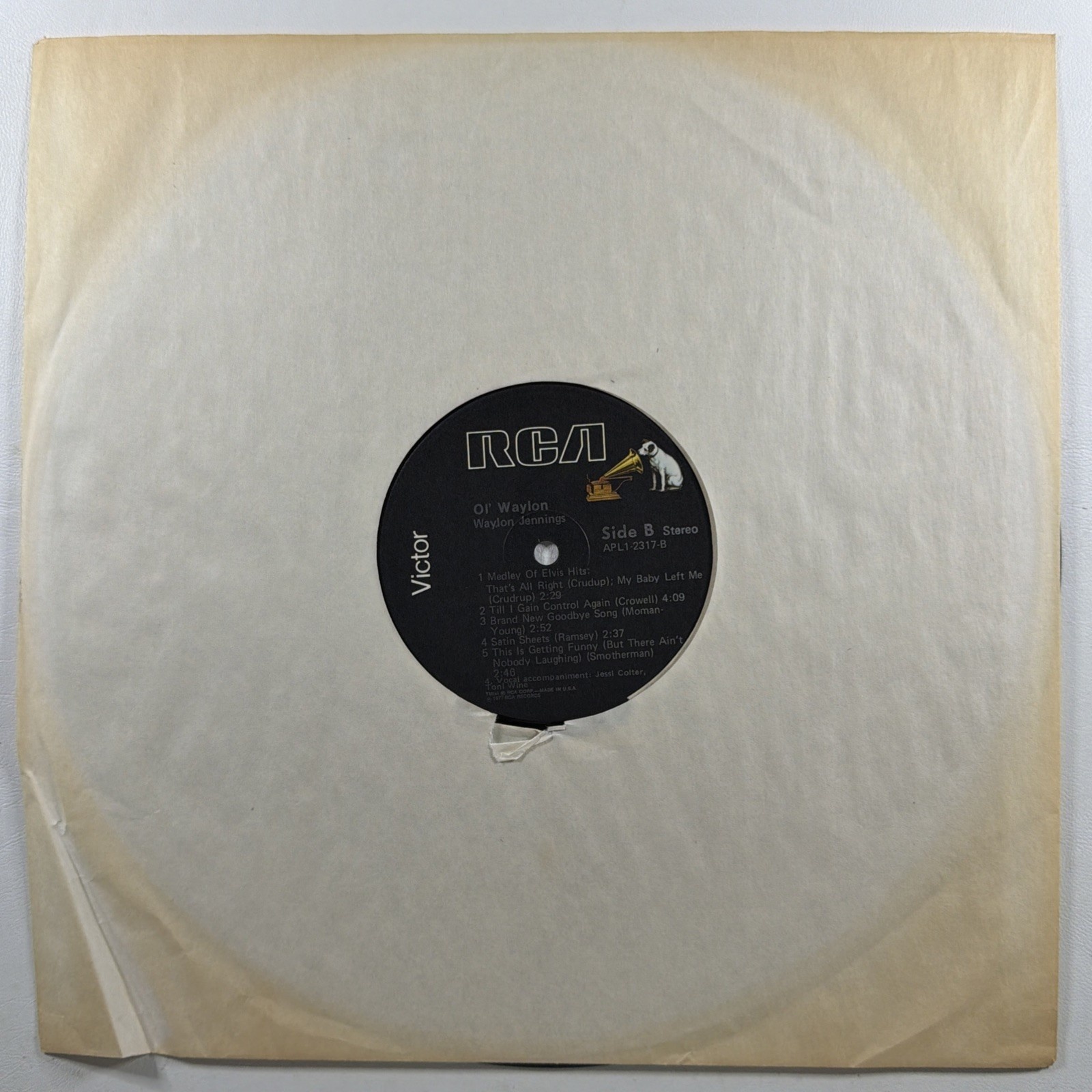 Waylon Jennings - Ol' Waylon LP RCA AFL1-2317 VG+ 1977 Promo Country - Image 3