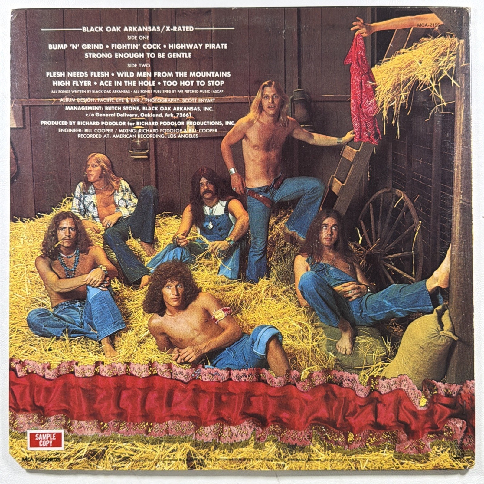 Black Oak Arkansas - X-Rated LP MCA-2155 NM 1975 Promo Insert Embossed Cover - Image 2