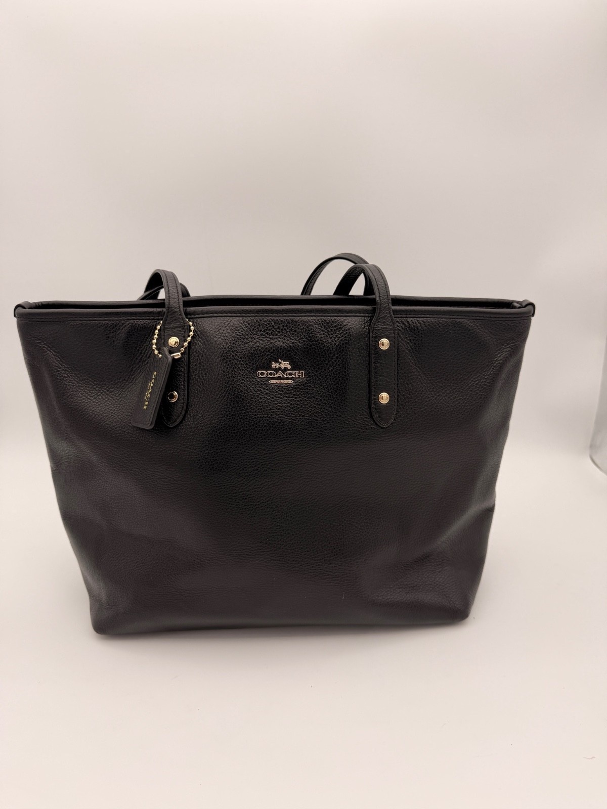 Coach Pebbled Leather Black Tote 2014/15 F1561 Very Good Condition