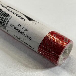 Budweiser Anheuser-Busch Gift Wrapping Paper 24"X15' Red w/Silver Print (Sealed)
