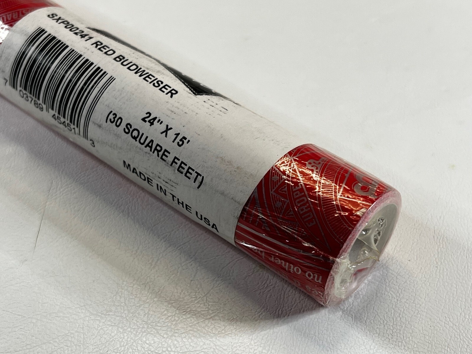 Budweiser Anheuser-Busch Gift Wrapping Paper 24"X15' Red w/Silver Print (Sealed)