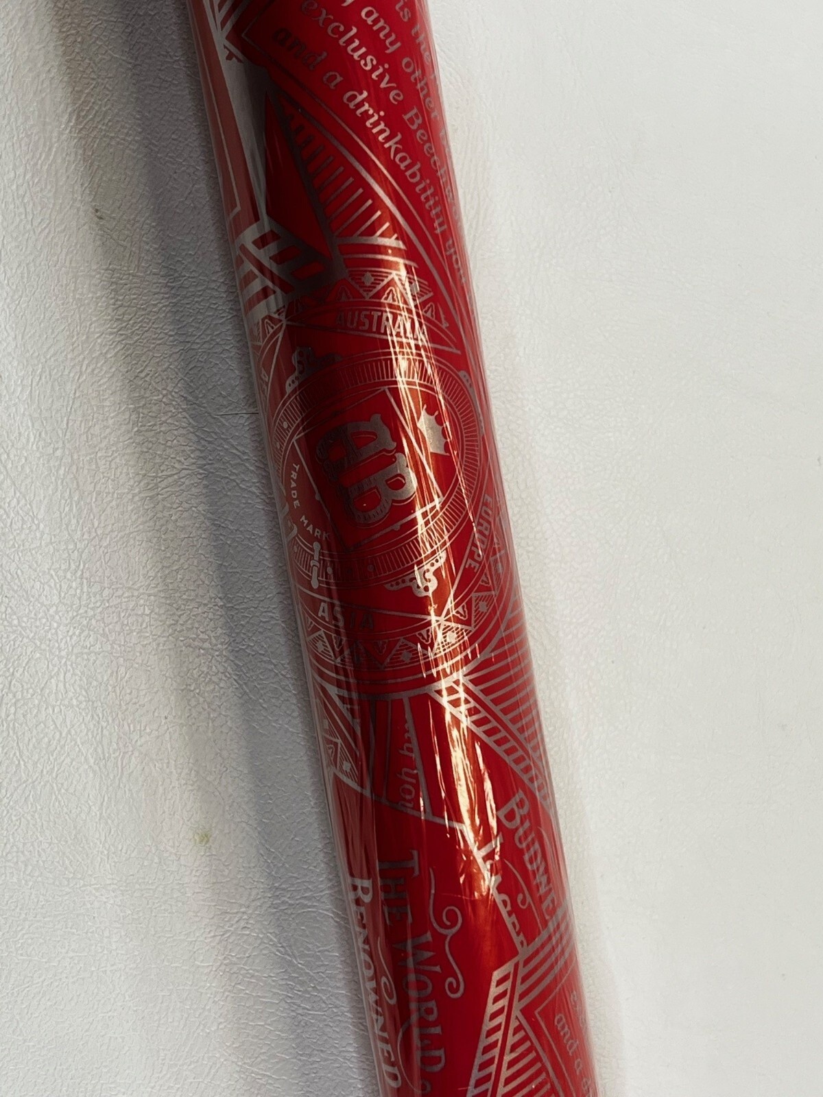 Budweiser Anheuser-Busch Gift Wrapping Paper 24"X15' Red w/Silver Print (Sealed) - Image 2