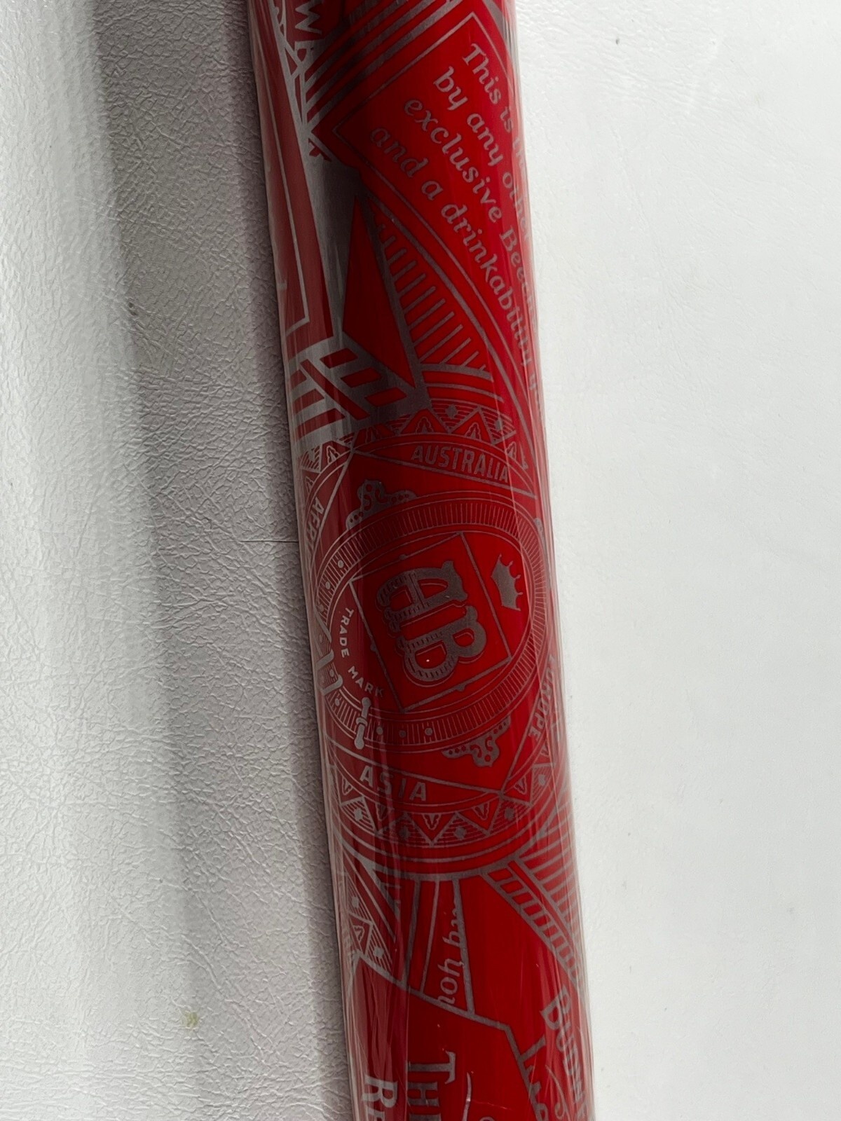 Budweiser Anheuser-Busch Gift Wrapping Paper 24"X15' Red w/Silver Print (Sealed) - Image 3